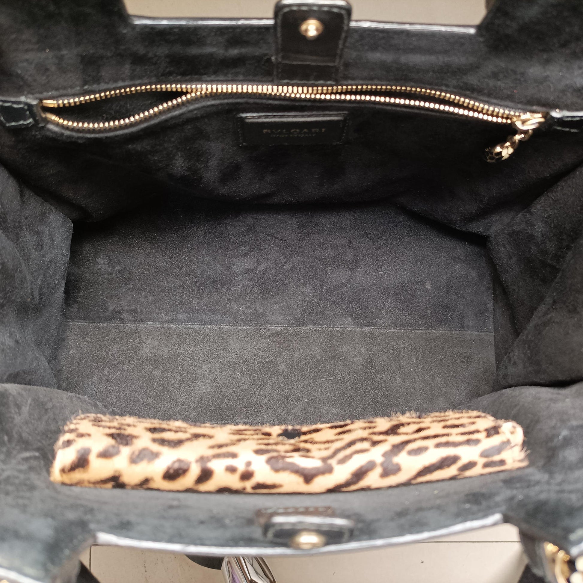 Serpenti Scaglie Black × Leopard Pattern Pony × Leather EK.F14.37788セルペンティ スカリエ ブラック × レオパード柄 ハラコ×レザー EK.F14.37788