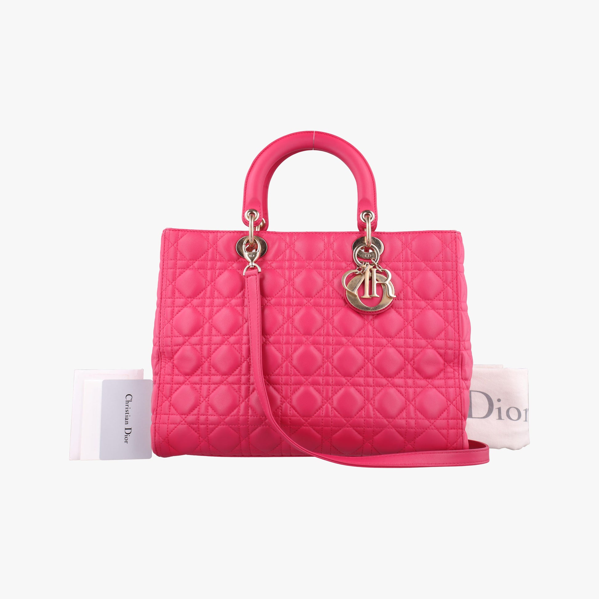 Lady Dior Rose lambskin 18-MA-0173レディディオール ローズ レッド ラムスキン 18-MA-0173