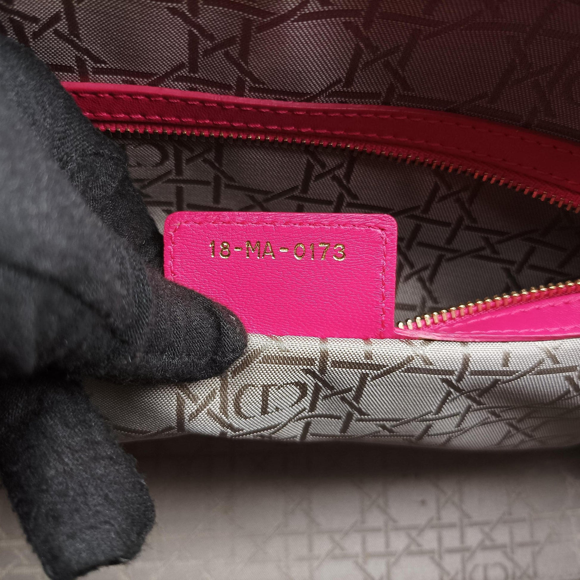 Lady Dior Rose lambskin 18-MA-0173レディディオール ローズ レッド ラムスキン 18-MA-0173