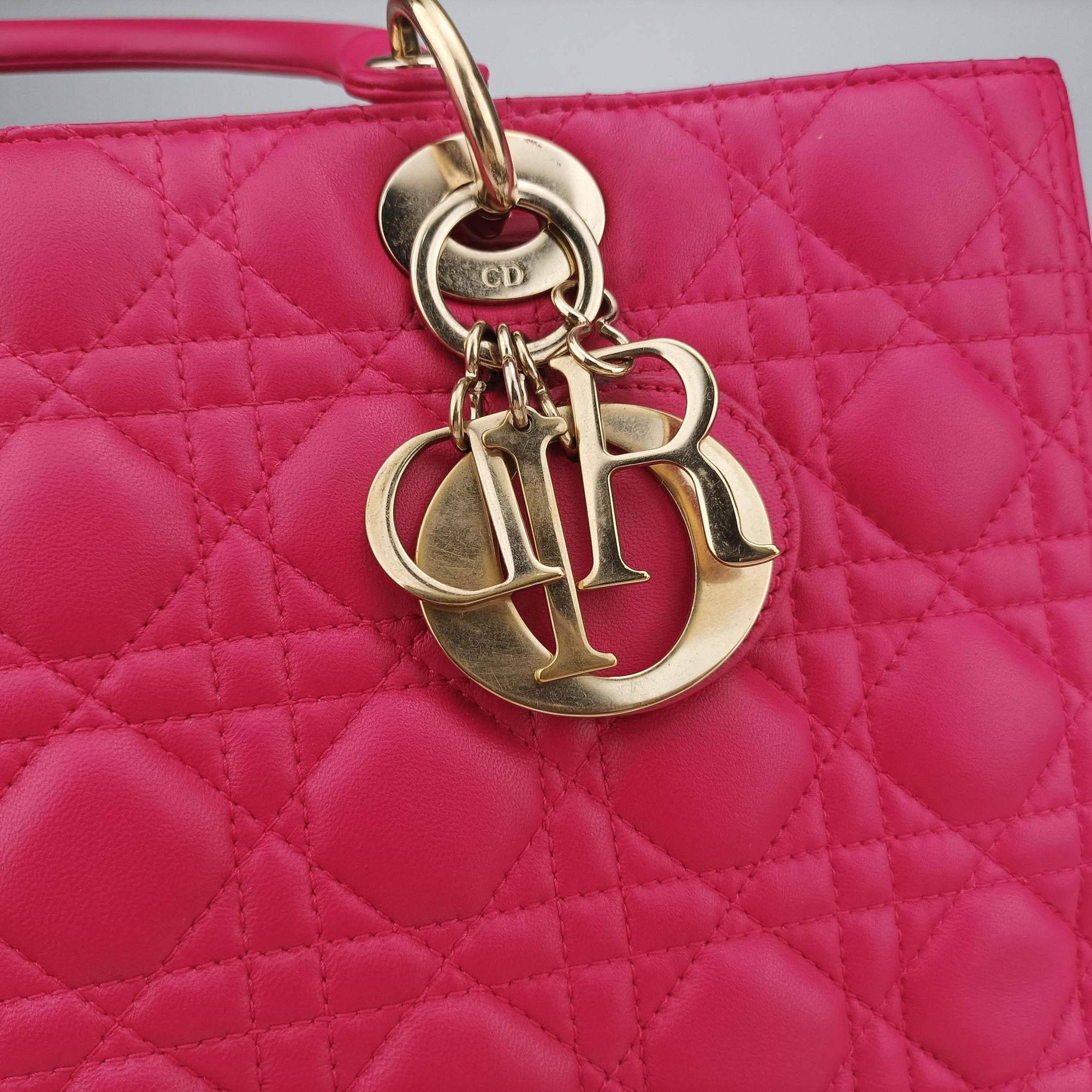 Lady Dior Rose lambskin 18-MA-0173レディディオール ローズ レッド ラムスキン 18-MA-0173