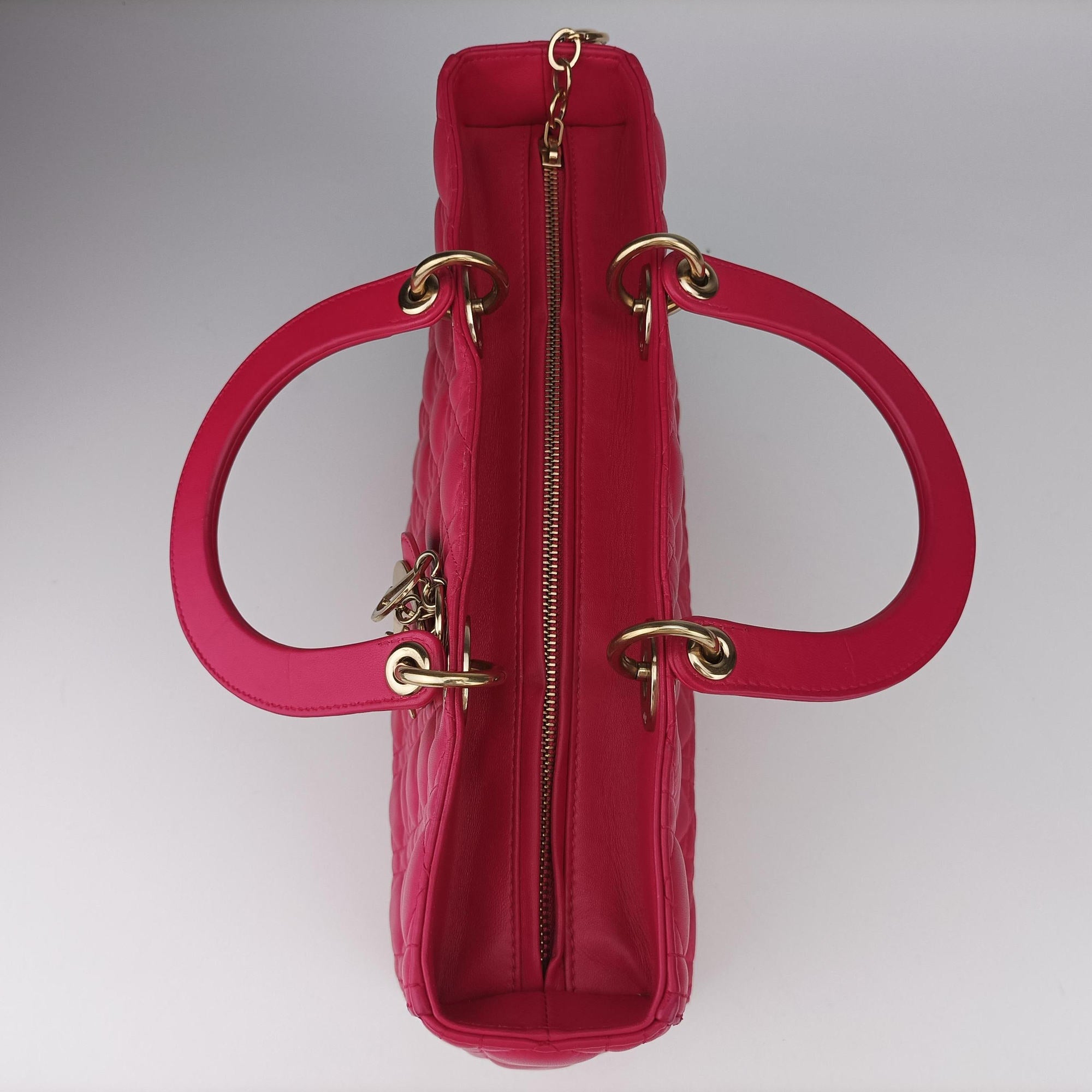 Lady Dior Rose lambskin 18-MA-0173レディディオール ローズ レッド ラムスキン 18-MA-0173