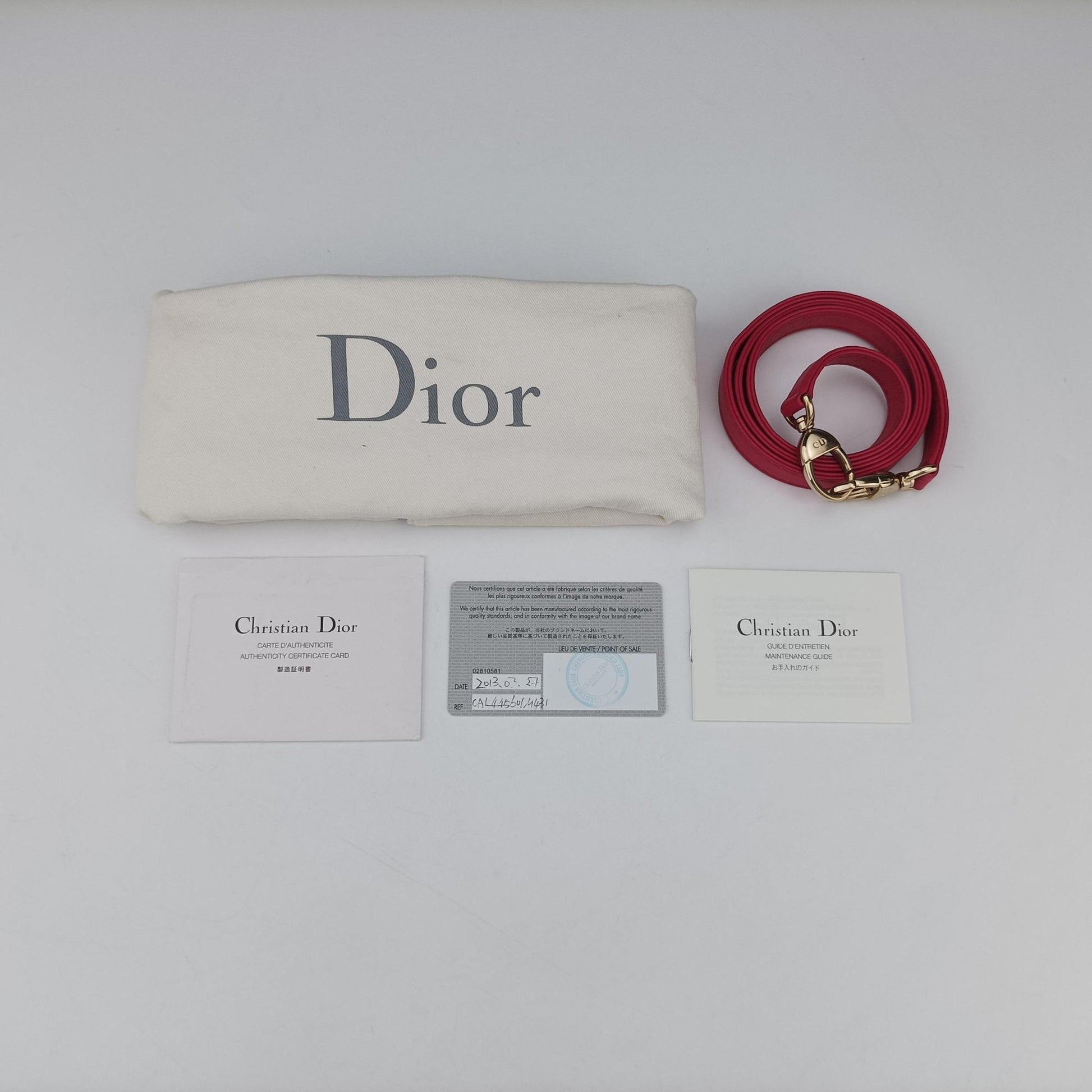 Lady Dior Rose lambskin 18-MA-0173レディディオール ローズ レッド ラムスキン 18-MA-0173