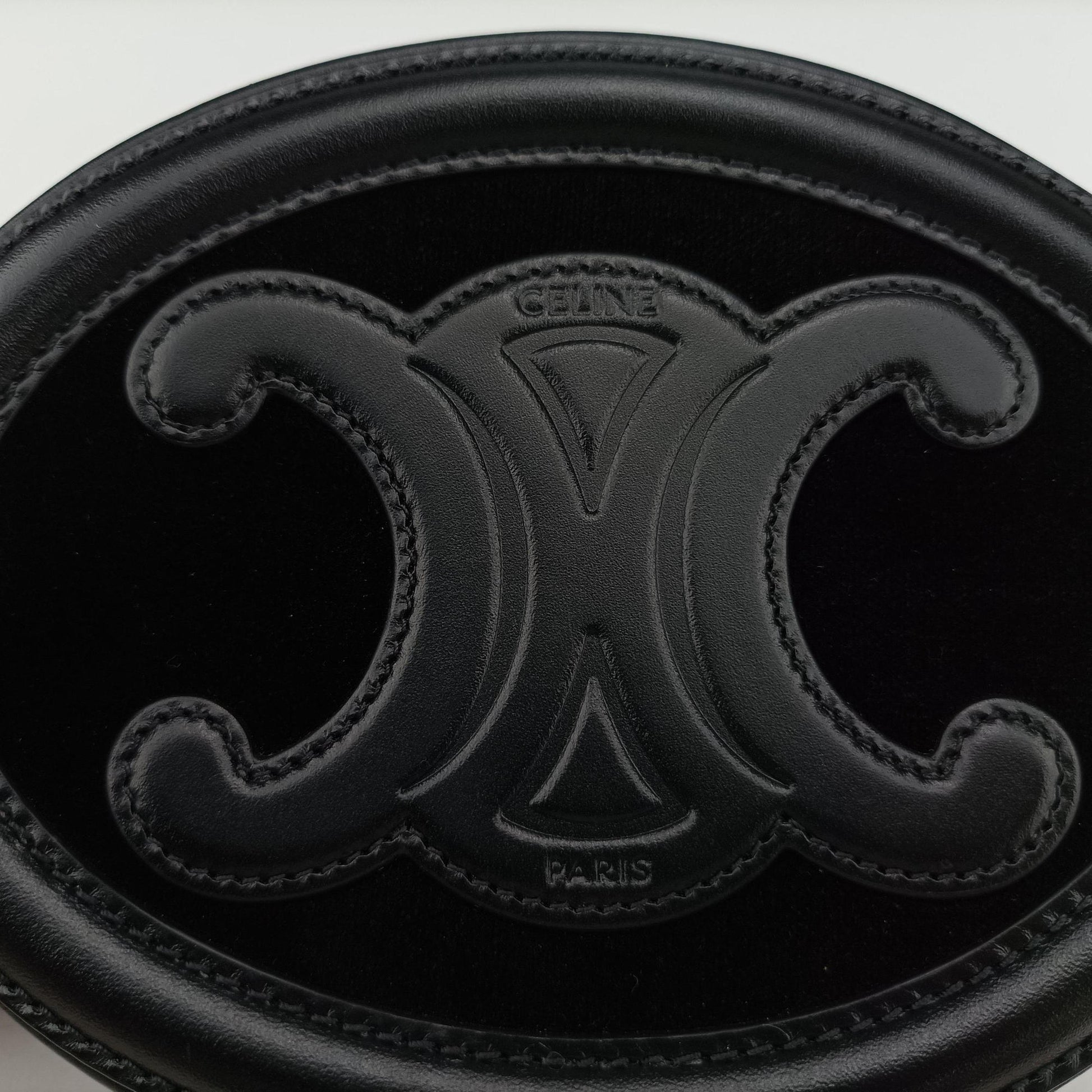 Oval Purse Cuir Triomphe Black Leather x velour S-BB-3271オーバルパース キュイル トリオンフ ブラック レザーxベロア S-BB-3271