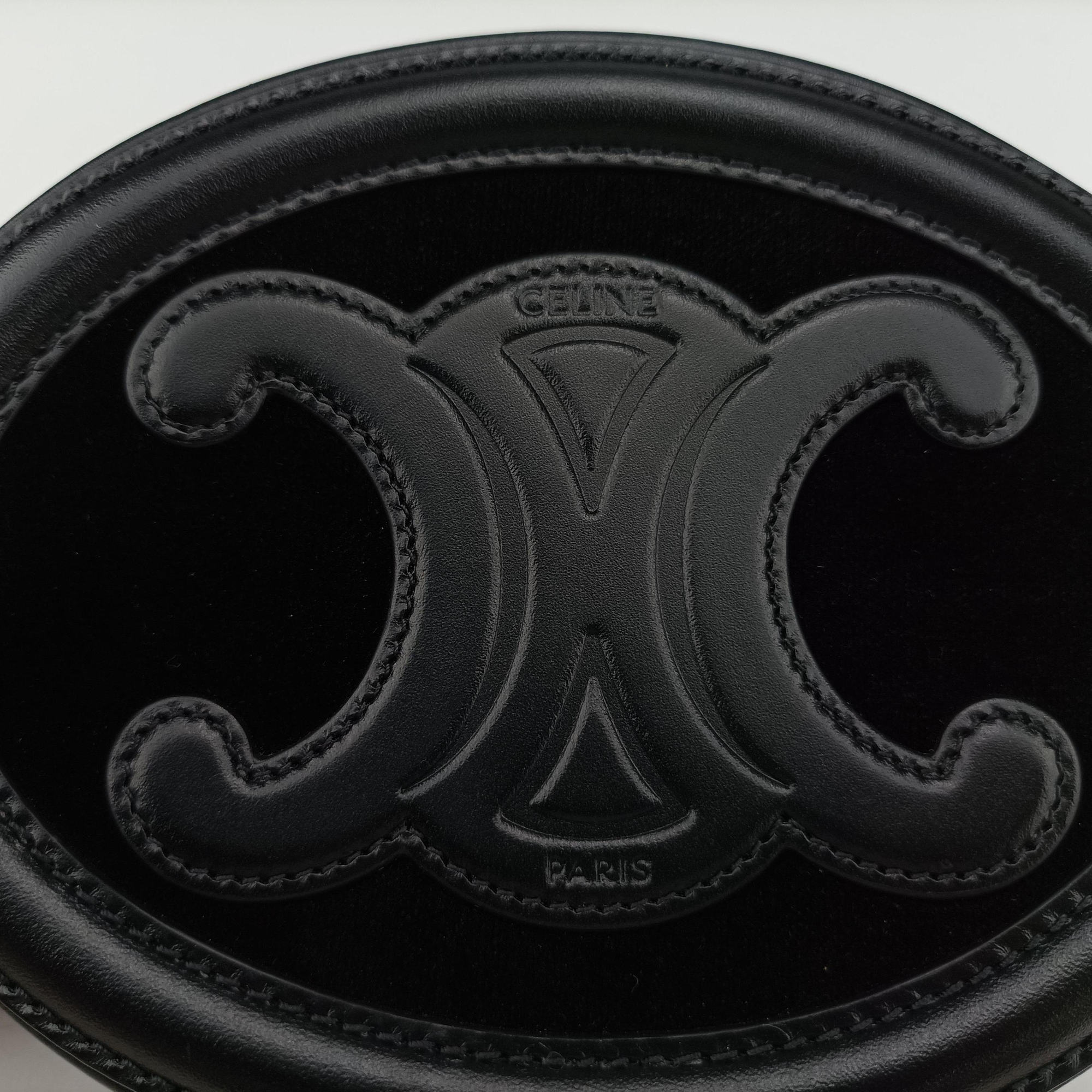 Oval Purse Cuir Triomphe Black Leather x velour S-BB-3271オーバルパース キュイル トリオンフ ブラック レザーxベロア S-BB-3271