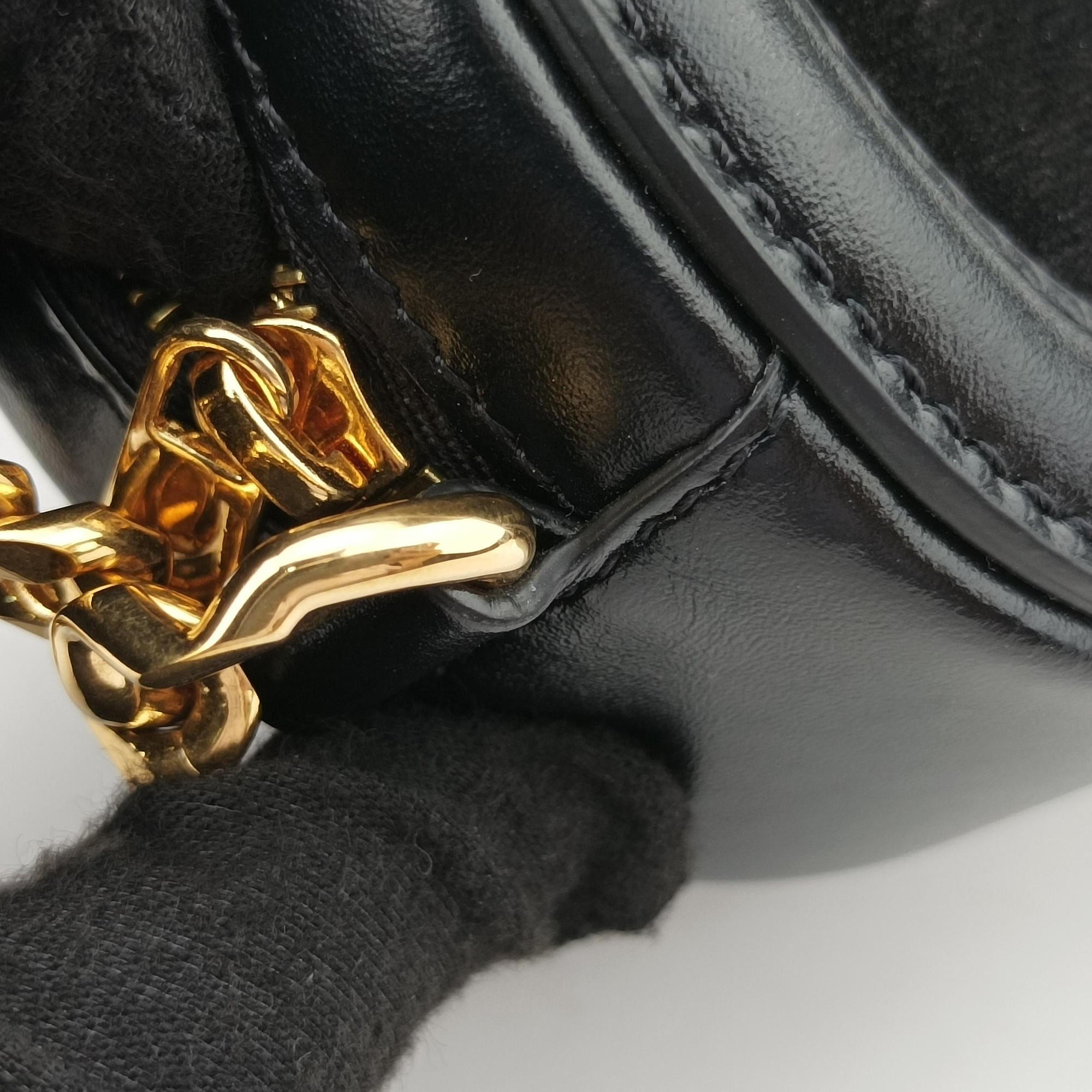Oval Purse Cuir Triomphe Black Leather x velour S-BB-3271オーバルパース キュイル トリオンフ ブラック レザーxベロア S-BB-3271