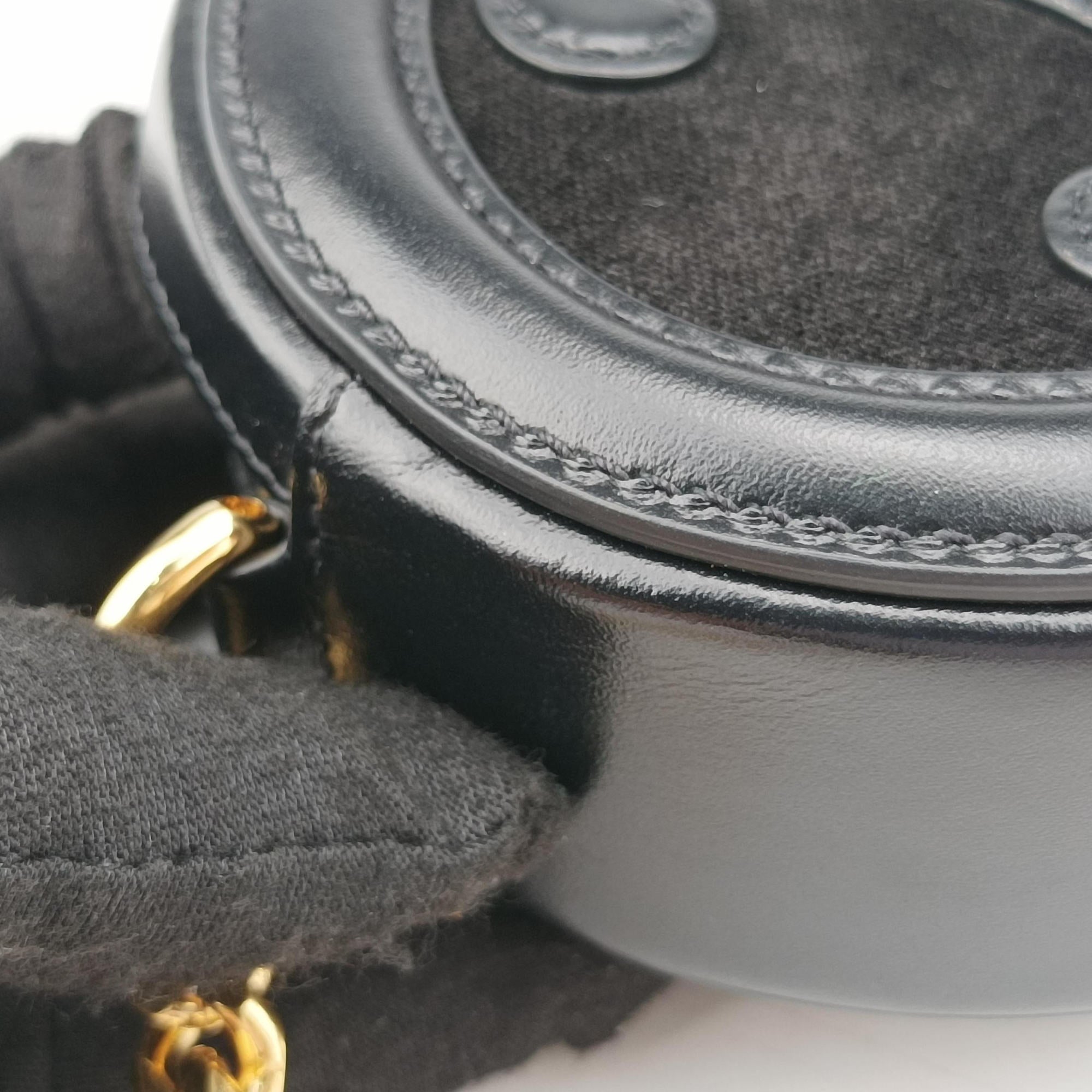 Oval Purse Cuir Triomphe Black Leather x velour S-BB-3271オーバルパース キュイル トリオンフ ブラック レザーxベロア S-BB-3271