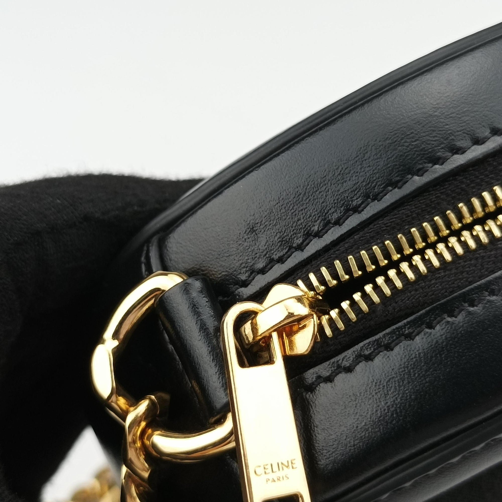 Oval Purse Cuir Triomphe Black Leather x velour S-BB-3271オーバルパース キュイル トリオンフ ブラック レザーxベロア S-BB-3271