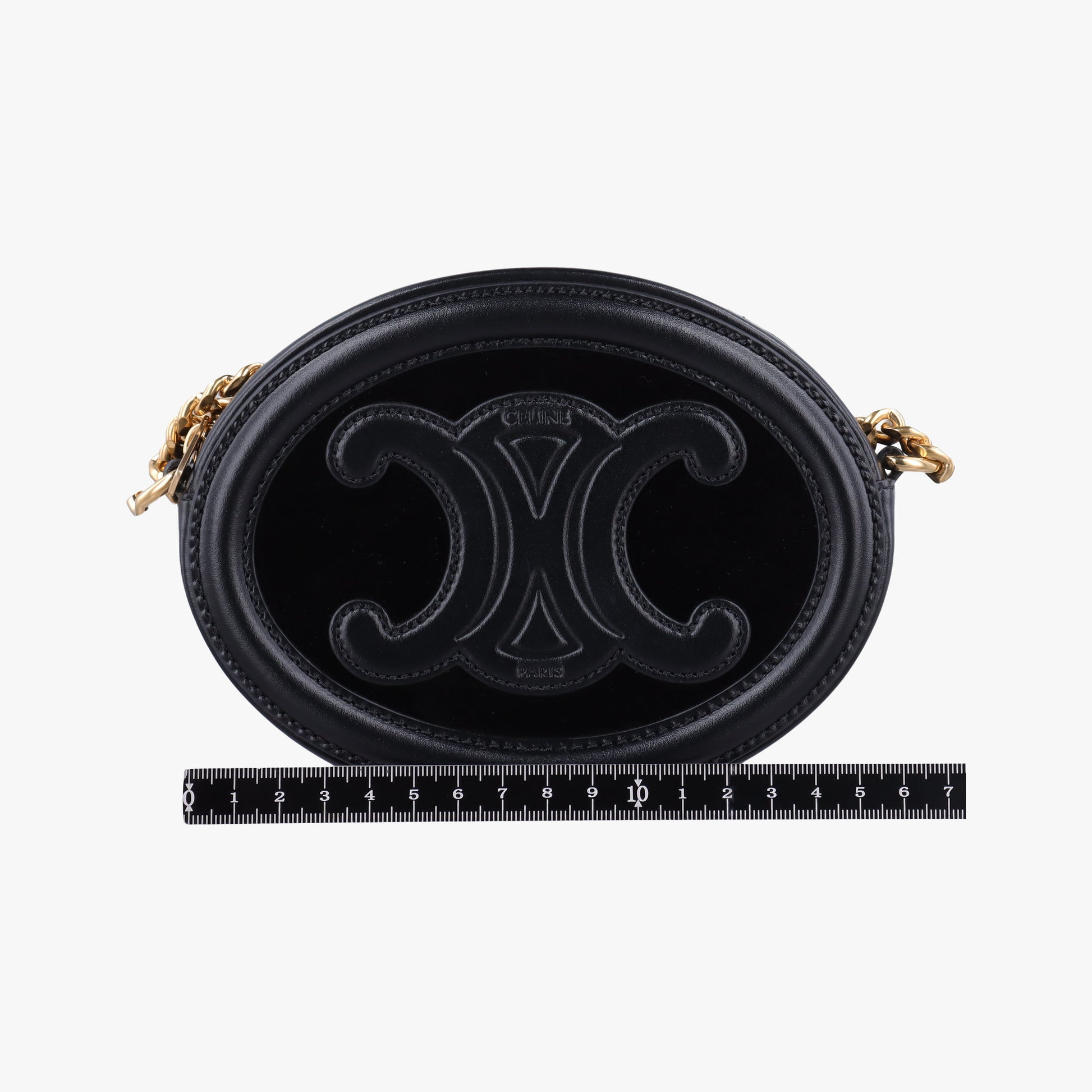 Oval Purse Cuir Triomphe Black Leather x velour S-BB-3271オーバルパース キュイル トリオンフ ブラック レザーxベロア S-BB-3271