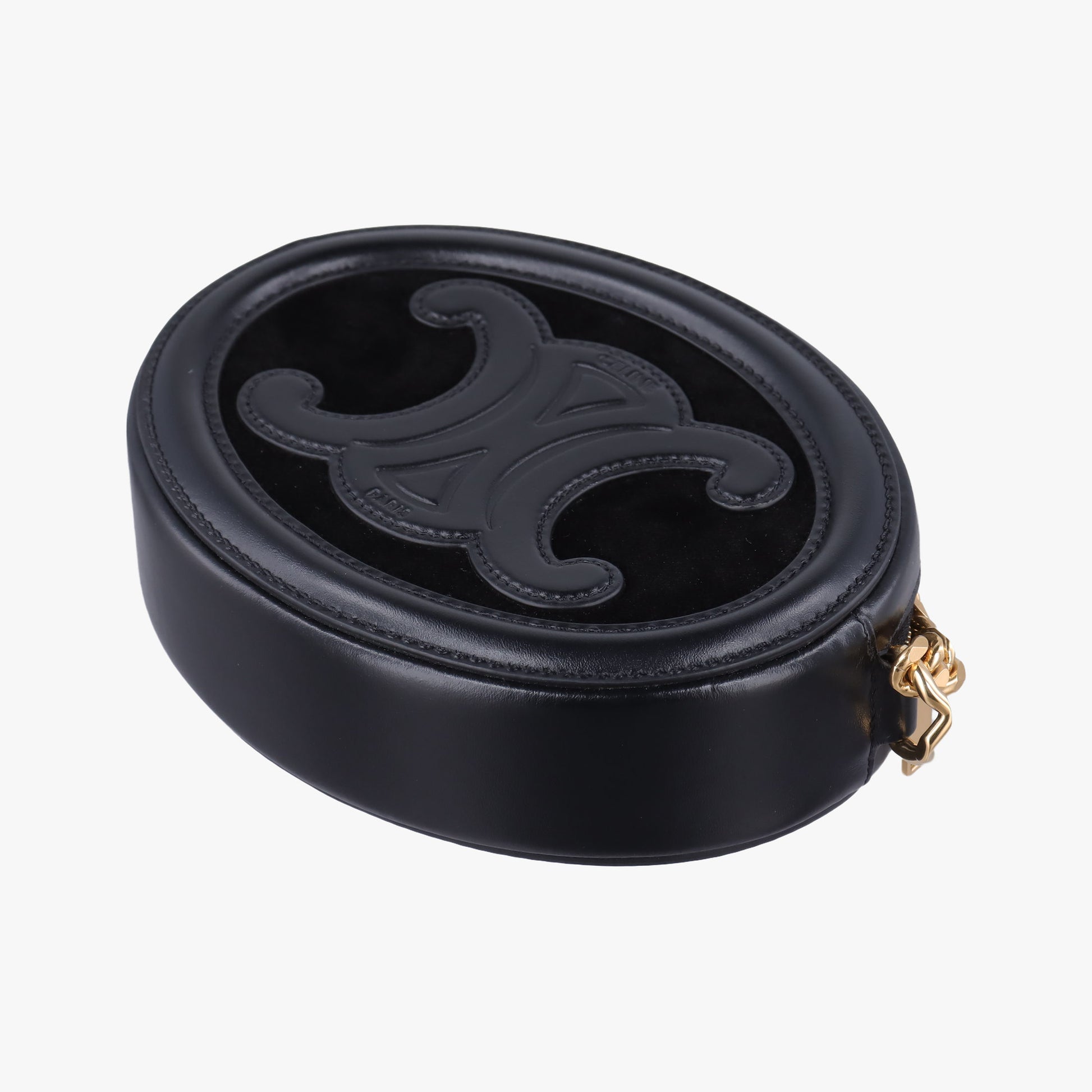 Oval Purse Cuir Triomphe Black Leather x velour S-BB-3271オーバルパース キュイル トリオンフ ブラック レザーxベロア S-BB-3271