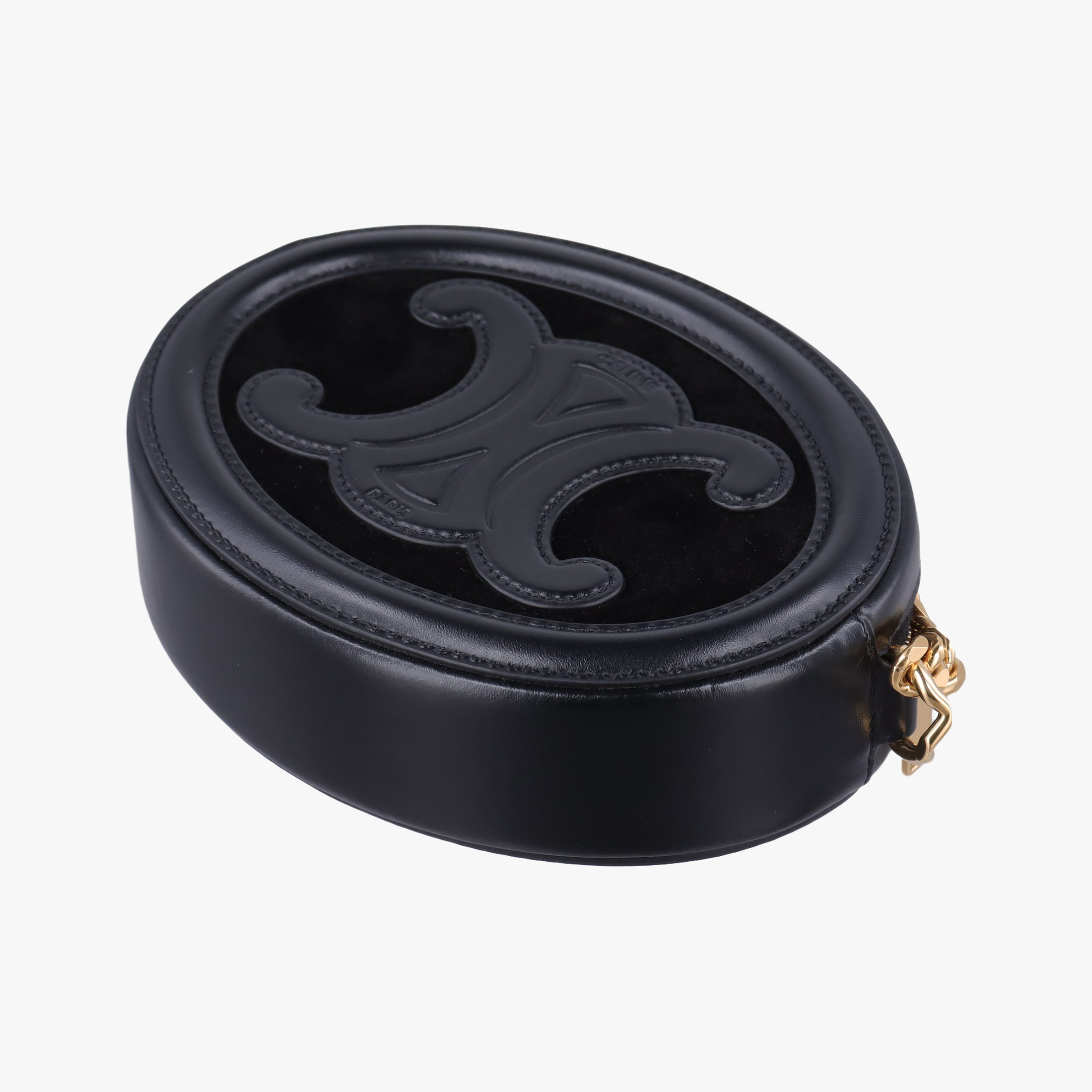 Oval Purse Cuir Triomphe Black Leather x velour S-BB-3271オーバルパース キュイル トリオンフ ブラック レザーxベロア S-BB-3271