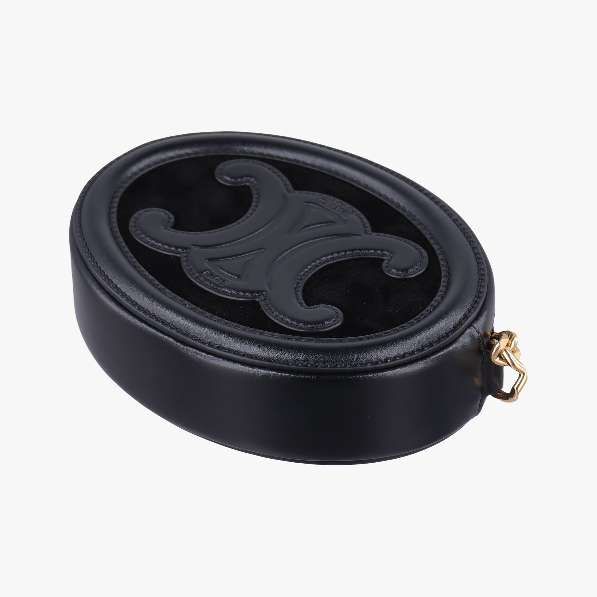 Oval Purse Cuir Triomphe Black Leather x velour S-BB-3271オーバルパース キュイル トリオンフ ブラック レザーxベロア S-BB-3271