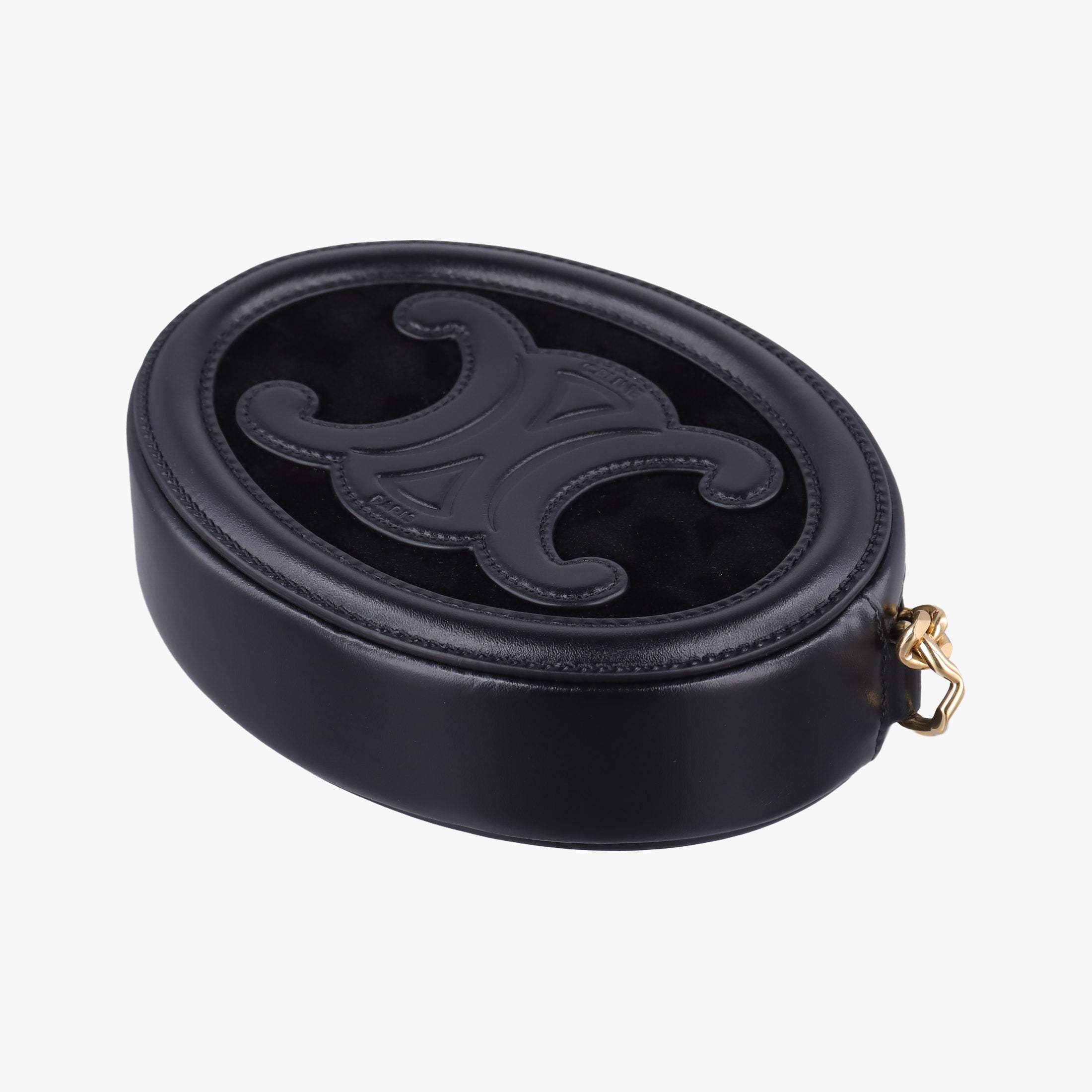Oval Purse Cuir Triomphe Black Leather x velour S-BB-3271オーバルパース キュイル トリオンフ ブラック レザーxベロア S-BB-3271