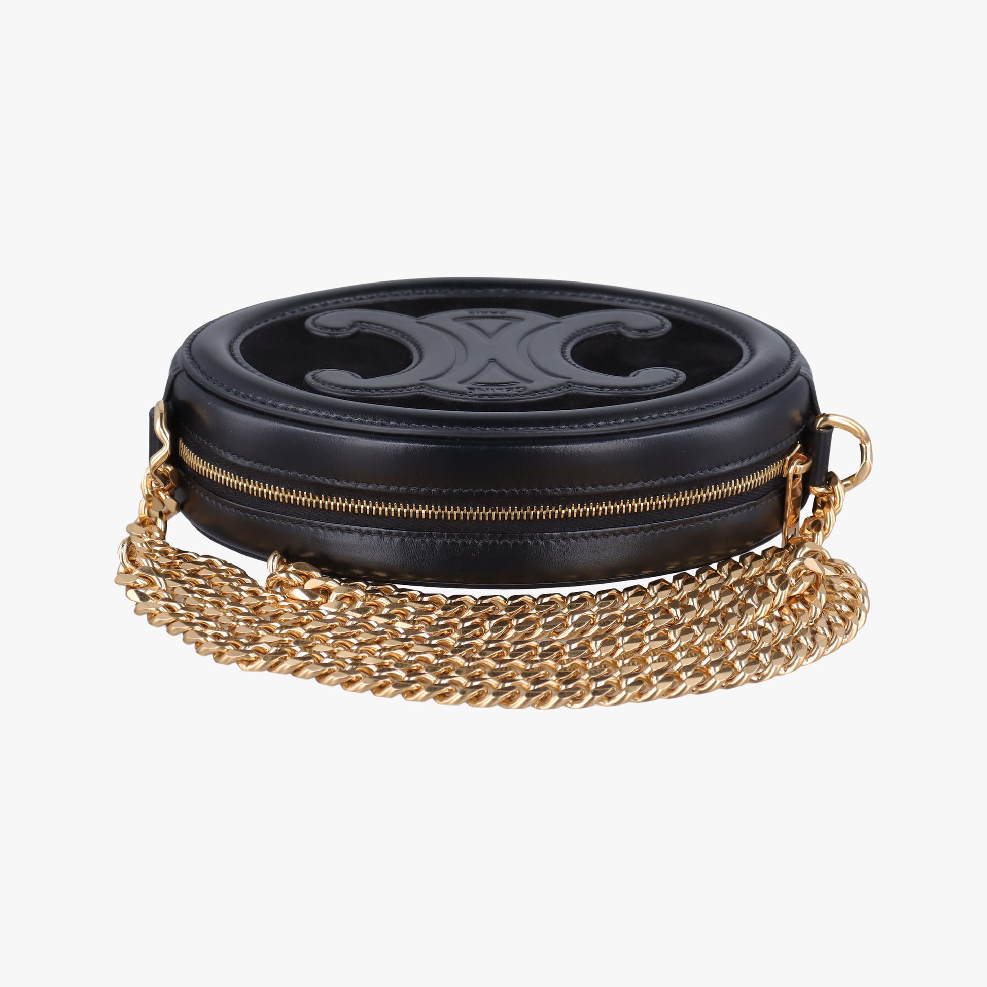 Oval Purse Cuir Triomphe Black Leather x velour S-BB-3271オーバルパース キュイル トリオンフ ブラック レザーxベロア S-BB-3271