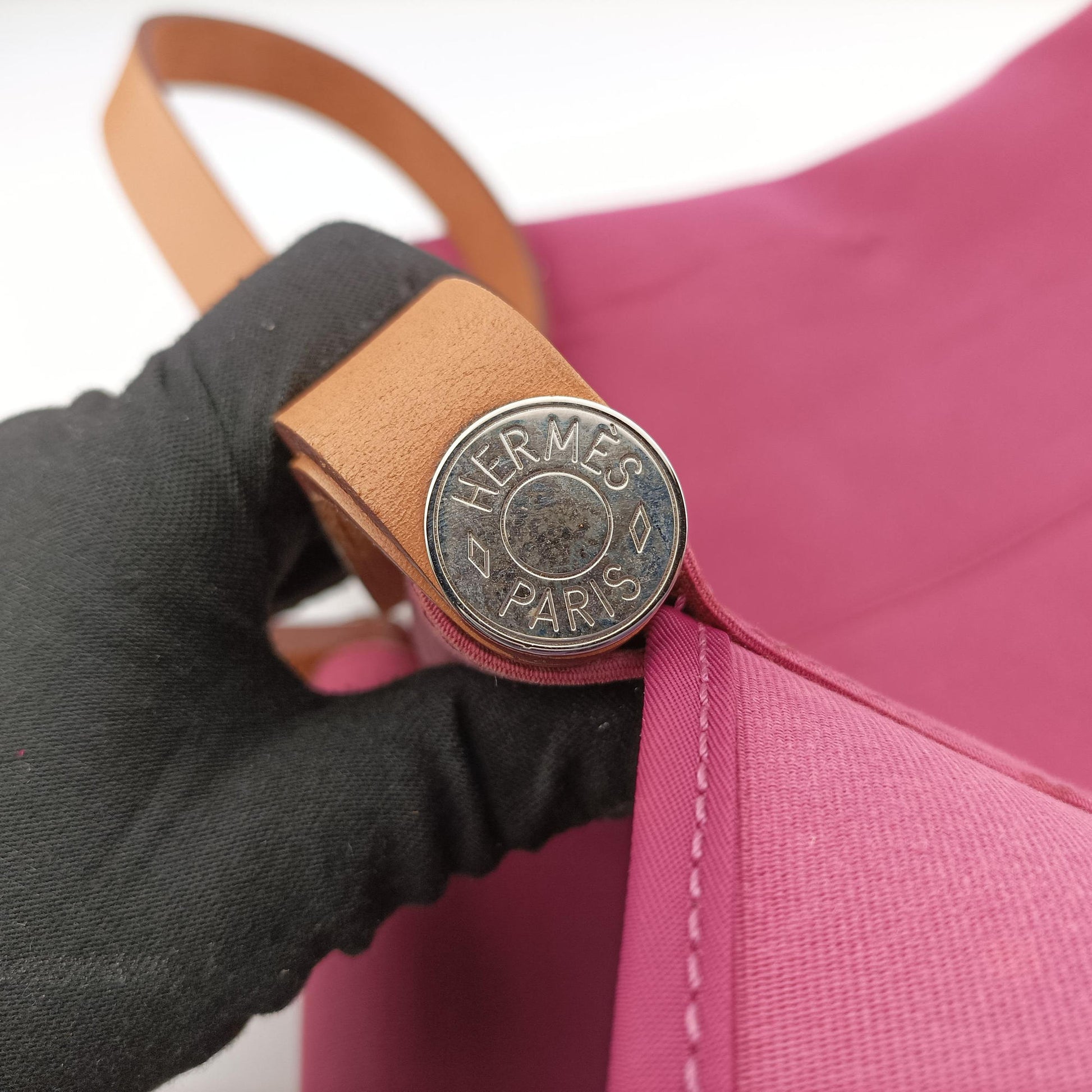 Cabag Elan Rose Toile Officier × Leather ◎ AR □Rカバ シエ ローズ レッド トワルオフィシエ×レザー ◎ AR □R
