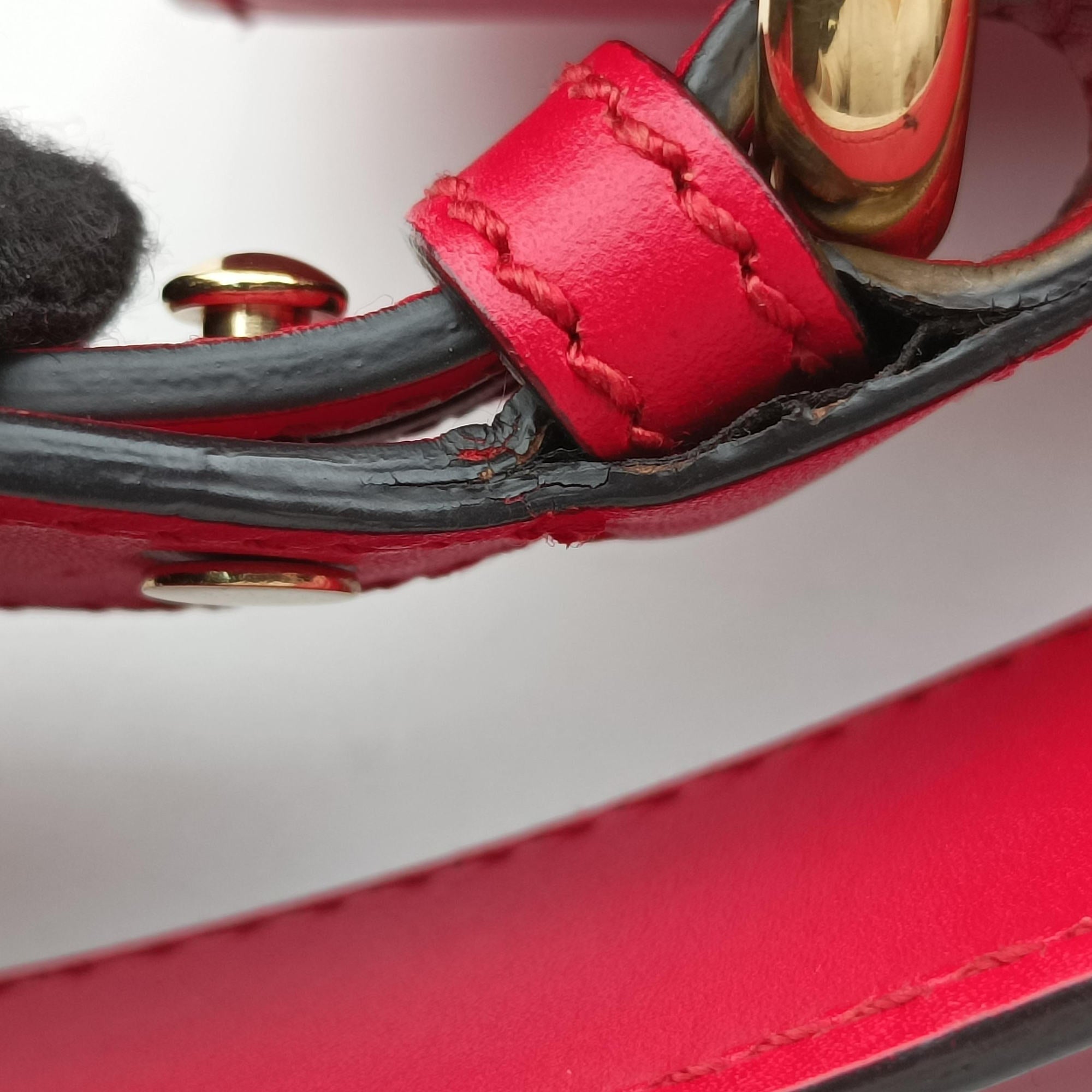 Sylvie Red×navy Leather 421882 C020461213シルヴィ レッド×ネイビー レザー 421882 C020461213