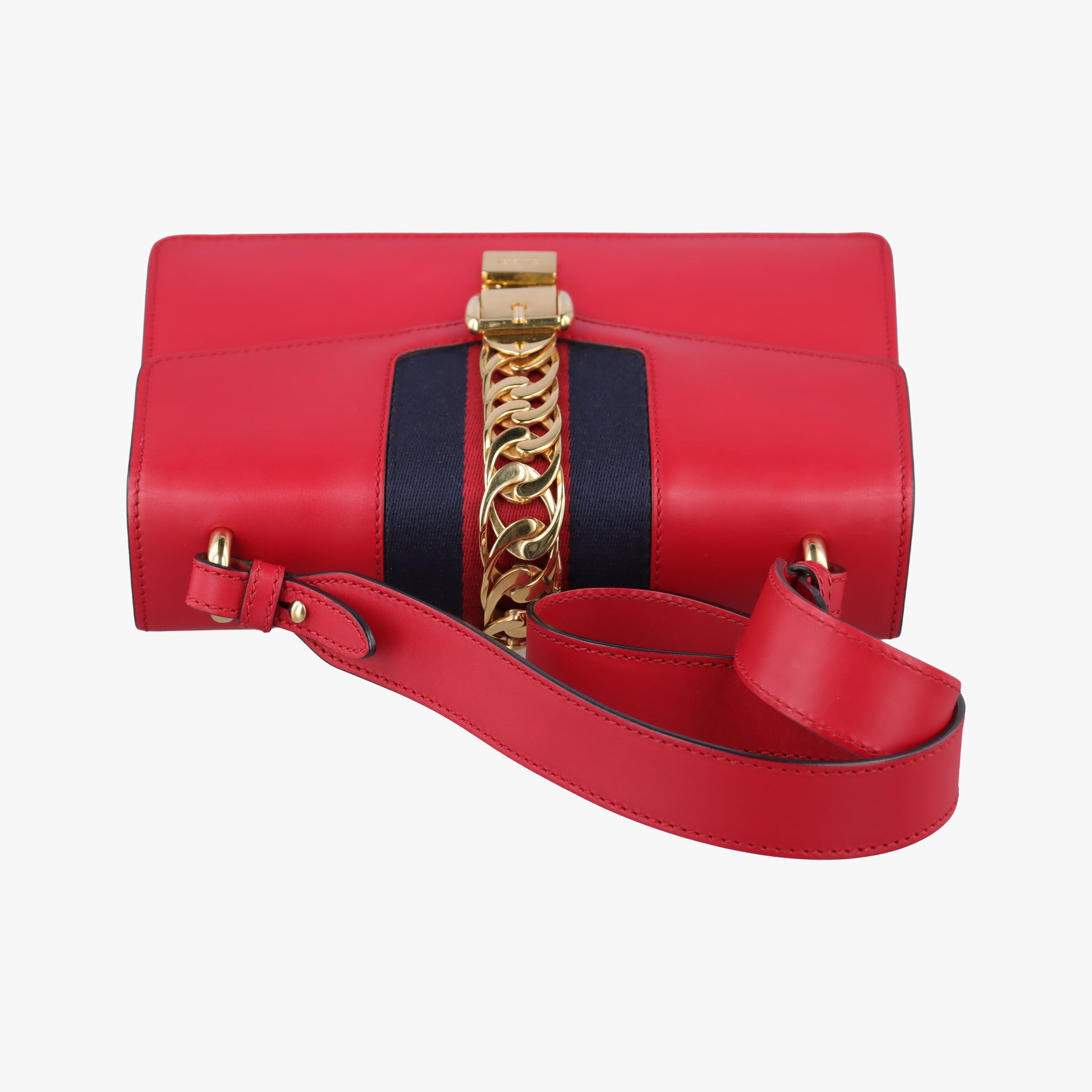 Sylvie Red×navy Leather 421882 C020461213シルヴィ レッド×ネイビー レザー 421882 C020461213