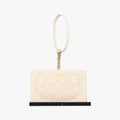 CC Button Timeless Wristlet Clutch Bag White lambskin AS0178 26808198マトラッセ ビジュー大金球 リストレット クラッチ ホワイト ラムスキン AS0178 26808198