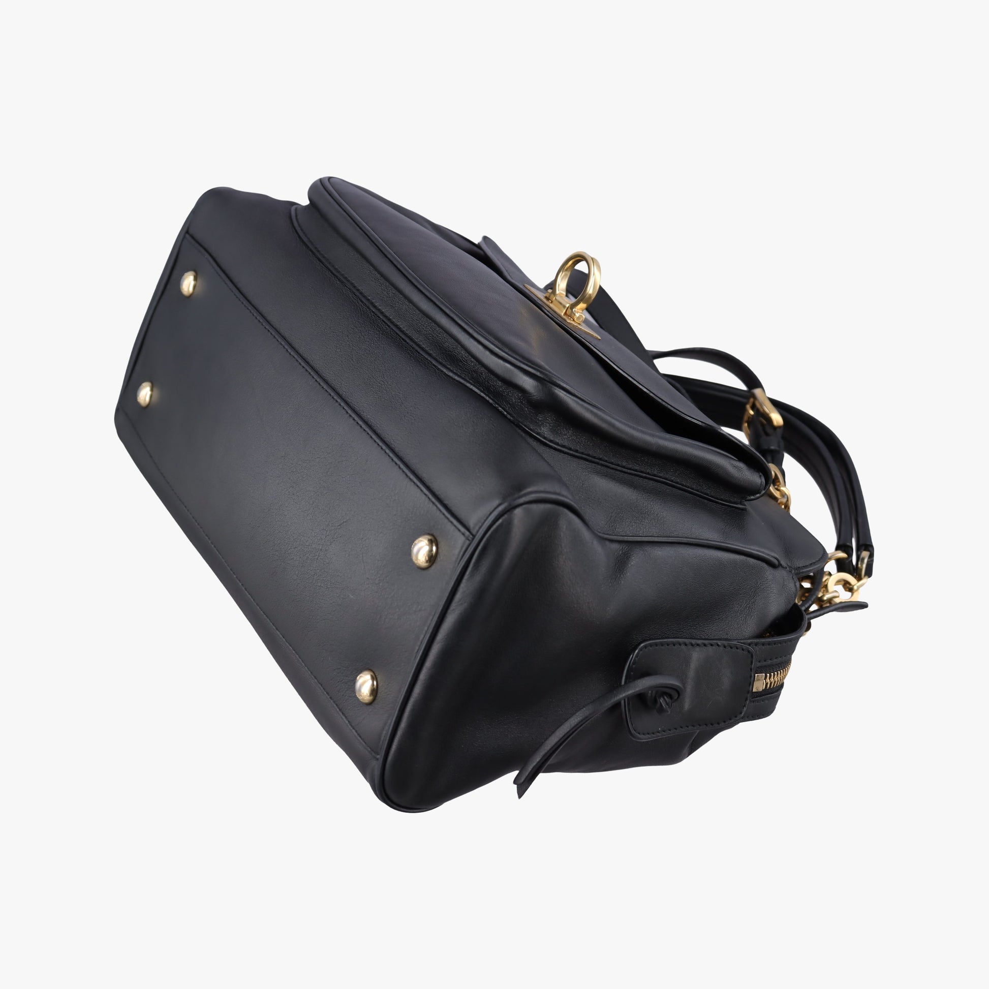 Gancini Black Leather AU-21/E445ガンチーニ ブラック レザー AU-21/E445