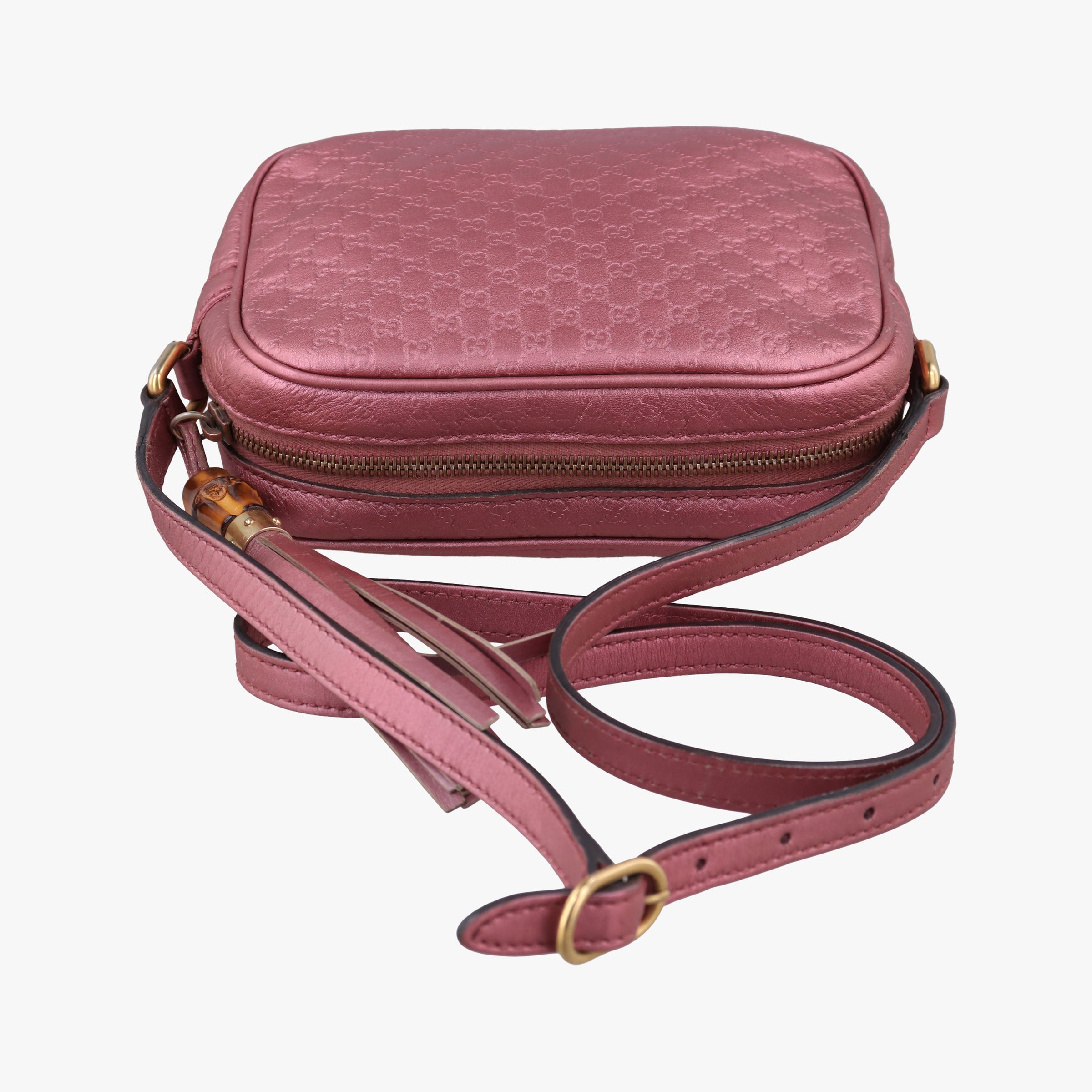 Microguccissima bamboo camera Pink Leather 309538 I013121050マイクログッチシマ ピンク レザー 309538 I013121050