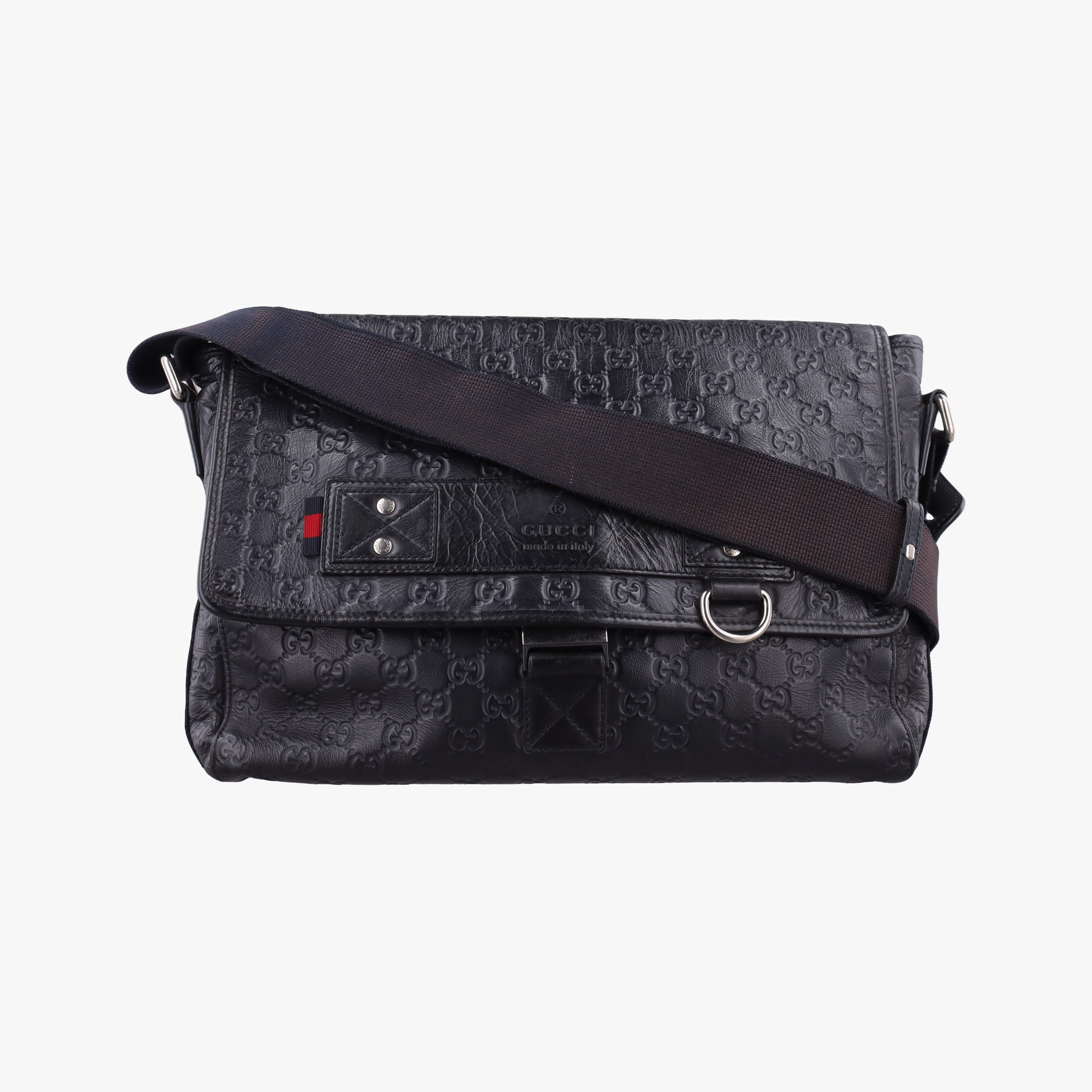 Guccissima Rubber Messenger Navy Leather 246067 D017000164グッチシマ メッセンジャー ネイビー レザー 246067 D017000164