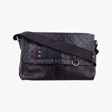Guccissima Rubber Messenger Navy Leather 246067 D017000164グッチシマ メッセンジャー ネイビー レザー 246067 D017000164