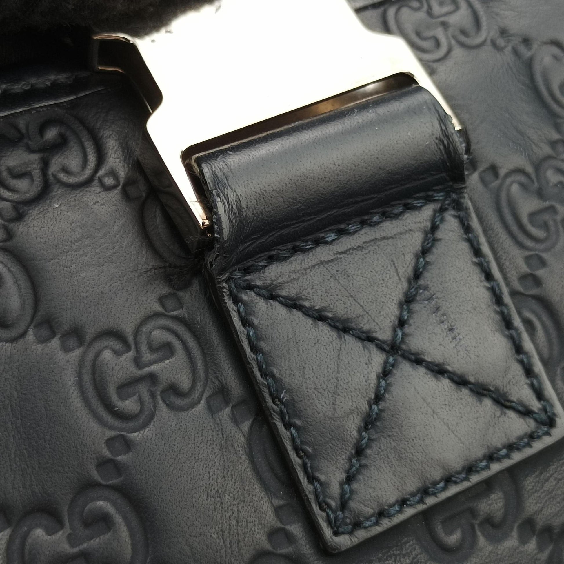 Guccissima Rubber Messenger Navy Leather 246067 D017000164グッチシマ メッセンジャー ネイビー レザー 246067 D017000164