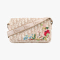 Trotter Flower Beige PVC Coated Canvas Floral Embroidery 03-BO-0015トロッター フラワー ベージュ PVCコーティングキャンバス 花刺繍 03-BO-0015
