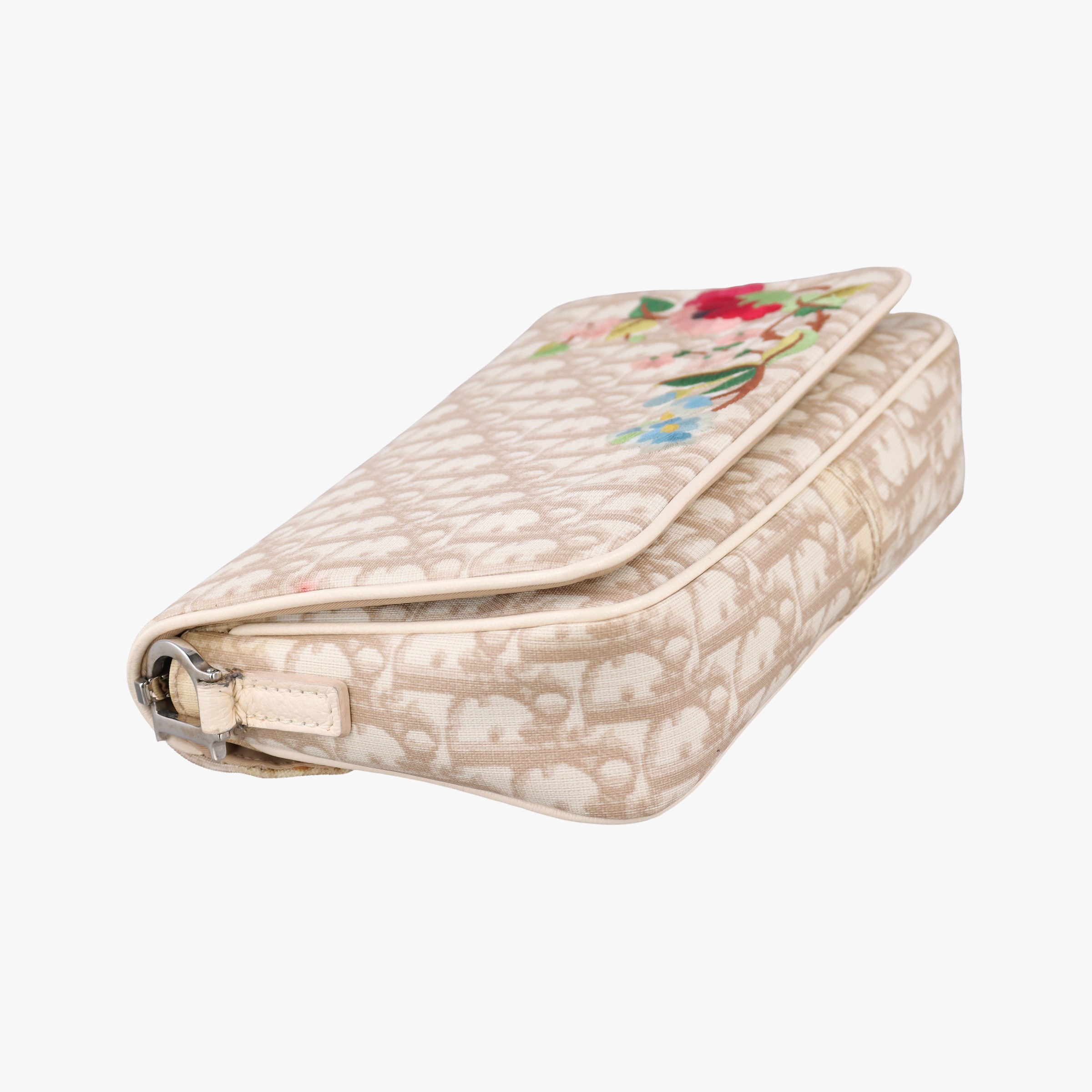 Trotter Flower Beige PVC Coated Canvas Floral Embroidery 03-BO-0015トロッター フラワー ベージュ PVCコーティングキャンバス 花刺繍 03-BO-0015