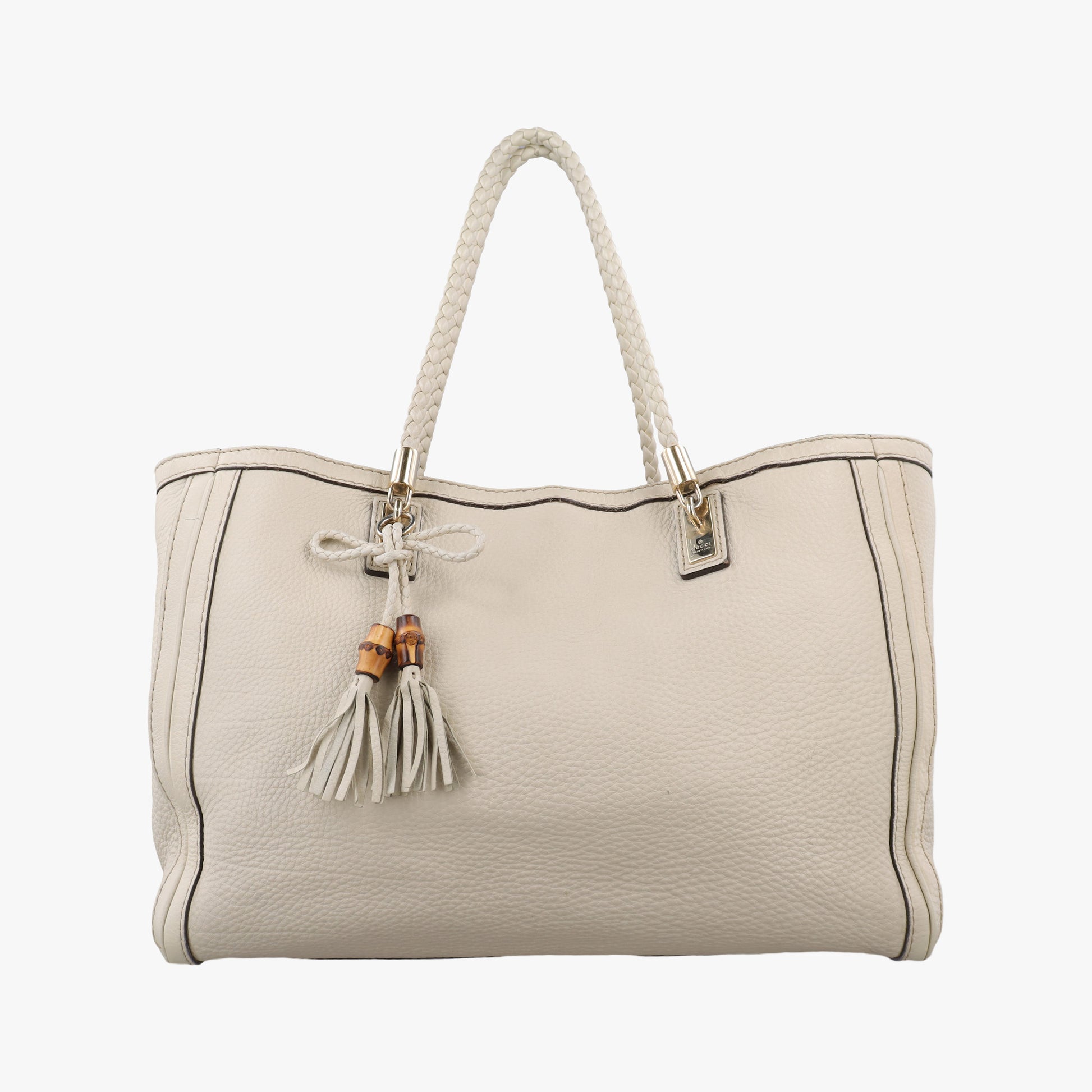 Bella Bamboo Tassel fringe White Leather 269945 G013926004ベラ バンブータッセル フリンジ ホワイト レザー 269945 G013926004