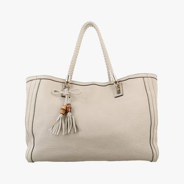 Bella Bamboo Tassel fringe White Leather 269945 G013926004ベラ バンブータッセル フリンジ ホワイト レザー 269945 G013926004