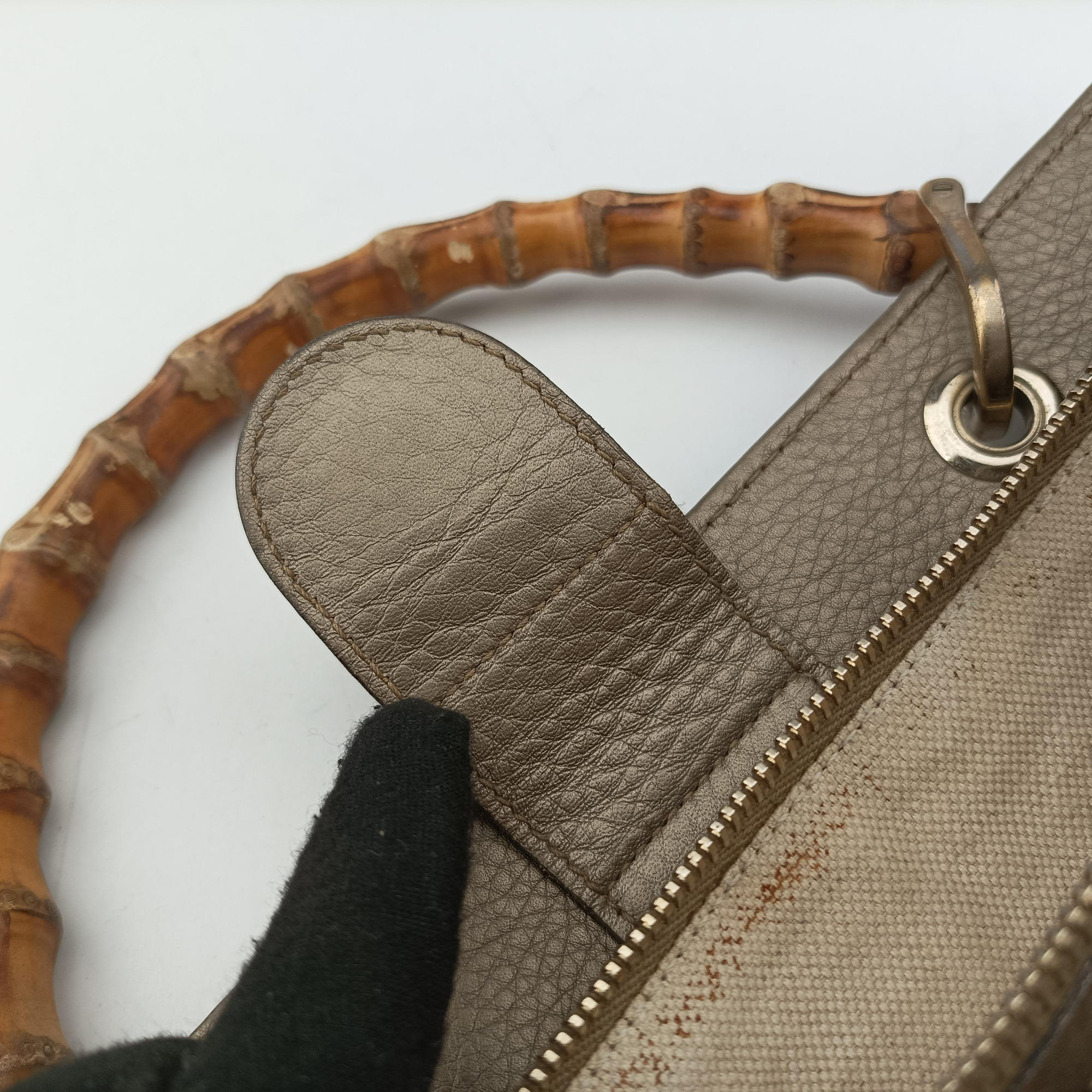 Bamboo Shopper Golden Leather 323660 A015693857バンブーショッパー ゴールド レザー 323660 A015693857