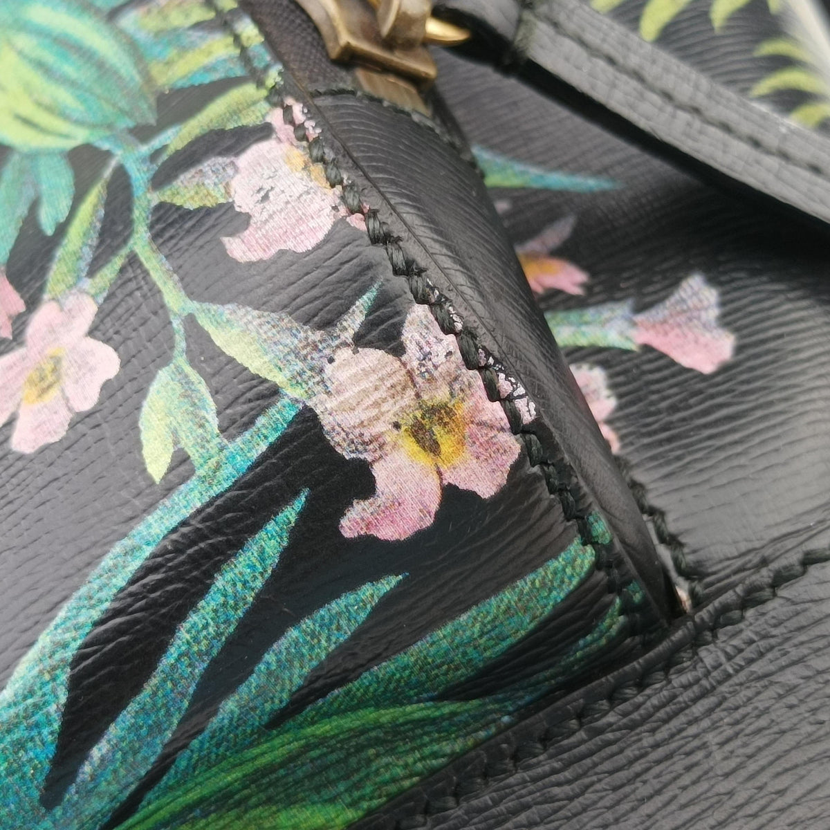 Tropical Print Black x Multicolour Leather 406370 C020556338トロピカルプリント ブラック x マルチカラー レザー 406370 C020556338