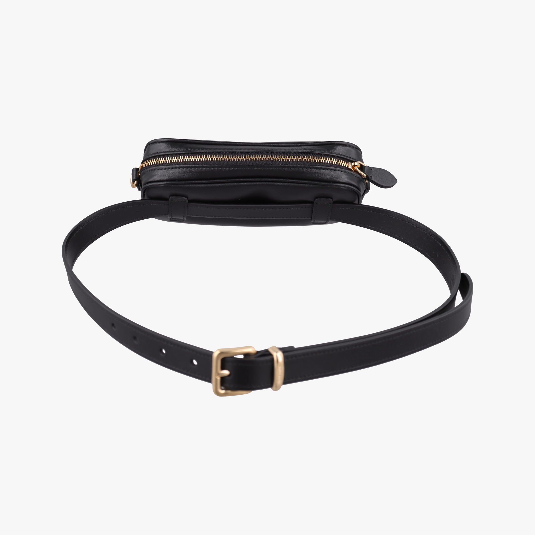 Logo belt Black leather DNP104ロゴベルト ブラック レザー DNP104