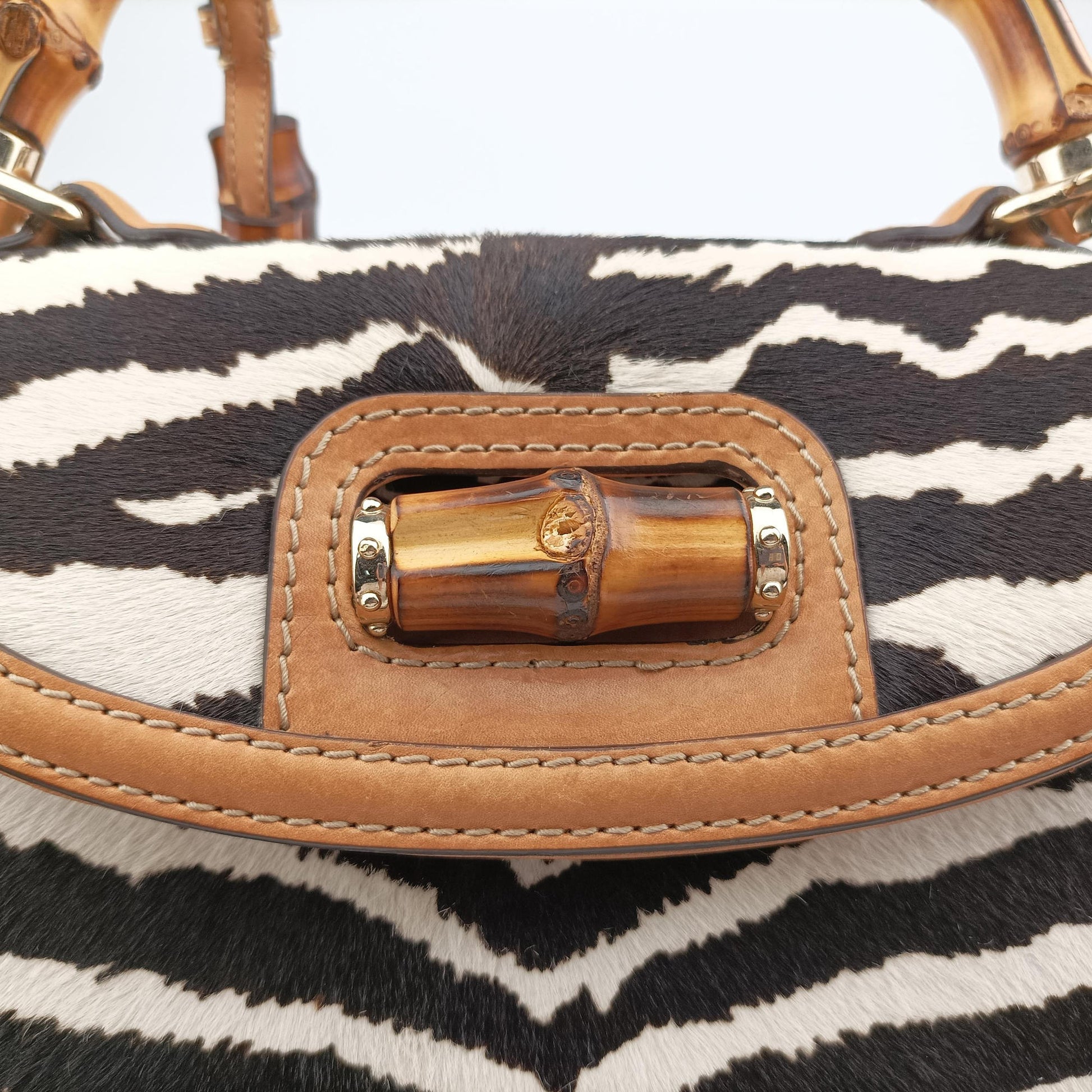 New Bamboo Beige×Multicolour ponyhair×leather 254884 G011190845ニューバンブー ベージュ×マルチカラー ハラコ×レザー 254884 G011190845
