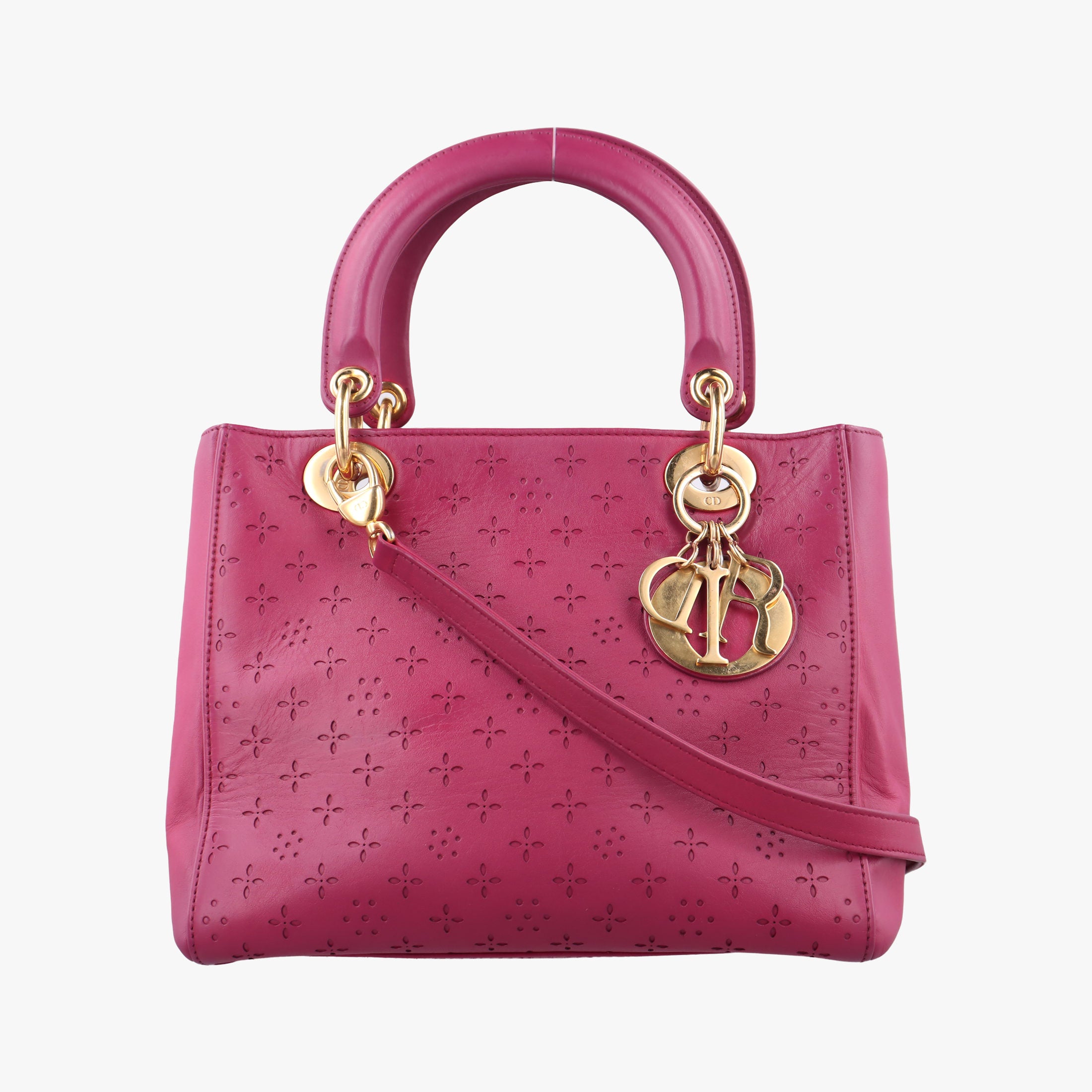 Lady Dior Rose leather 05-MA-1027レディディオール ローズ レッド レザー 05-MA-1027