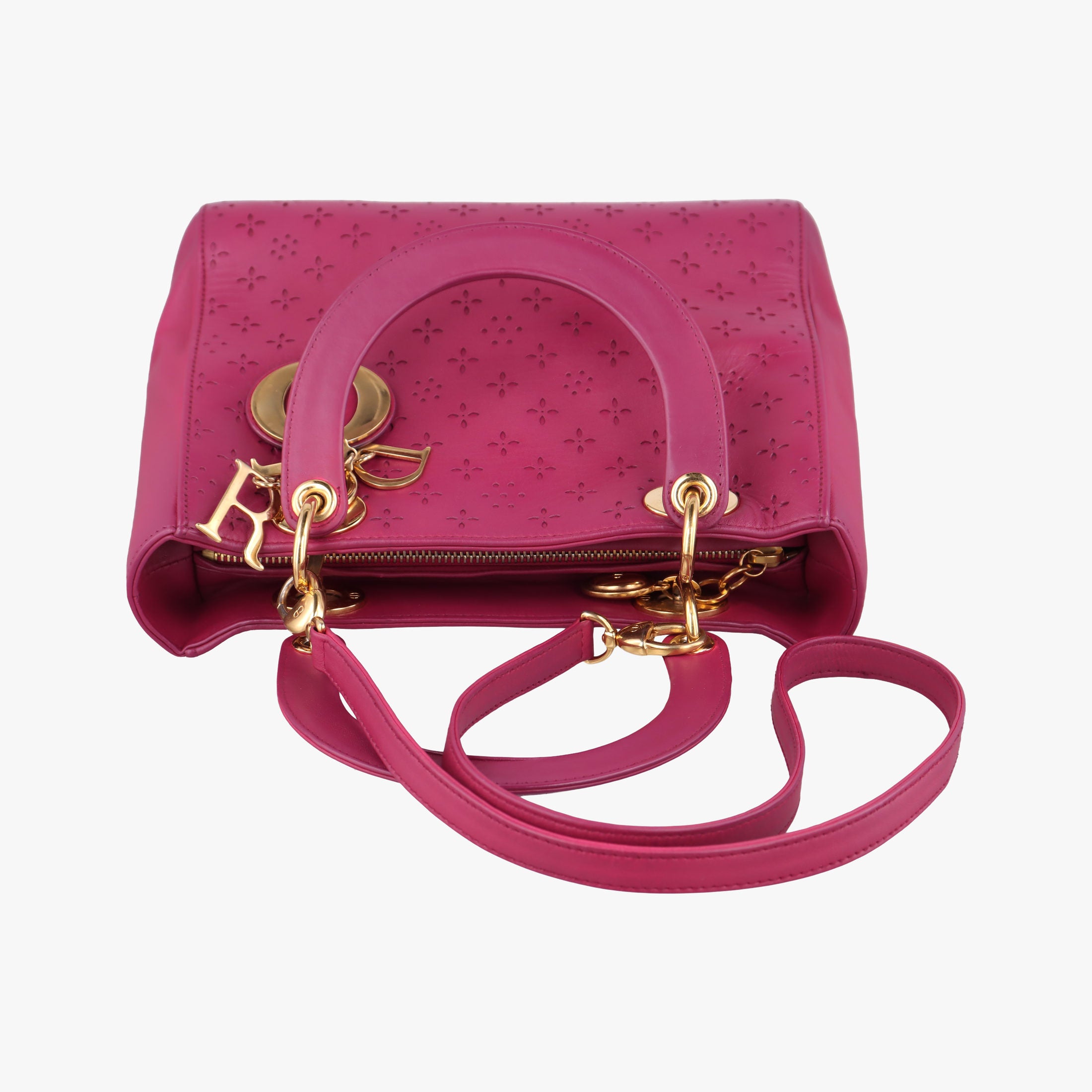 Lady Dior Rose leather 05-MA-1027レディディオール ローズ レッド レザー 05-MA-1027