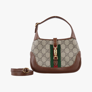 Jackie 1961 GG Supreme brown x beige x multicolor PVC coated canvas×Leather 637092 I033376290ジャッキー 1961 GGスプリーム ブラウン×ベージュ×マルチ PVCコーティングキャンバス×レザー 637092 I033376290