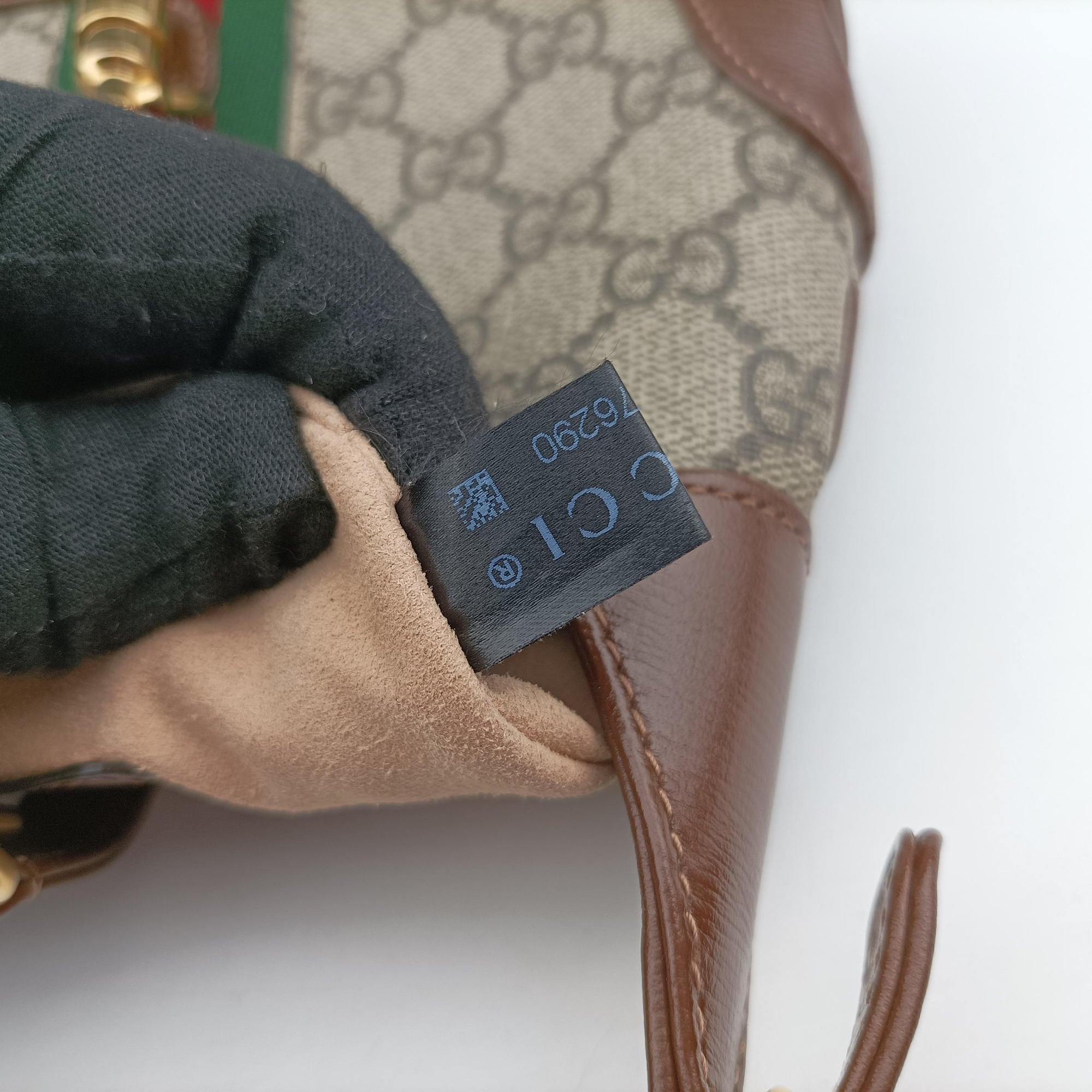 Jackie 1961 GG Supreme brown x beige x multicolor PVC coated canvas×Leather 637092 I033376290ジャッキー 1961 GGスプリーム ブラウン×ベージュ×マルチ PVCコーティングキャンバス×レザー 637092 I033376290