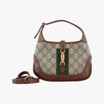 Jackie 1961 GG Supreme Brown PVC coated canvas 637092 D033156629ジャッキー 1961 GGスプリーム ブラウン PVCコーティングキャンバス 637092 D033156629
