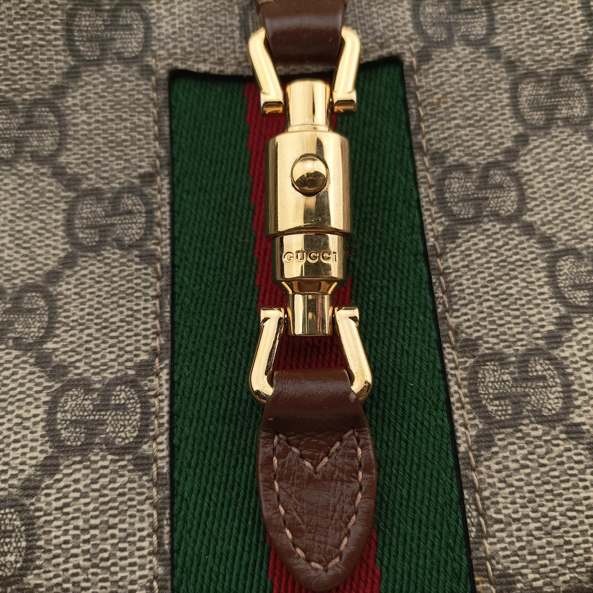 Jackie 1961 GG Supreme Brown PVC coated canvas 637092 D033156629ジャッキー 1961 GGスプリーム ブラウン PVCコーティングキャンバス 637092 D033156629