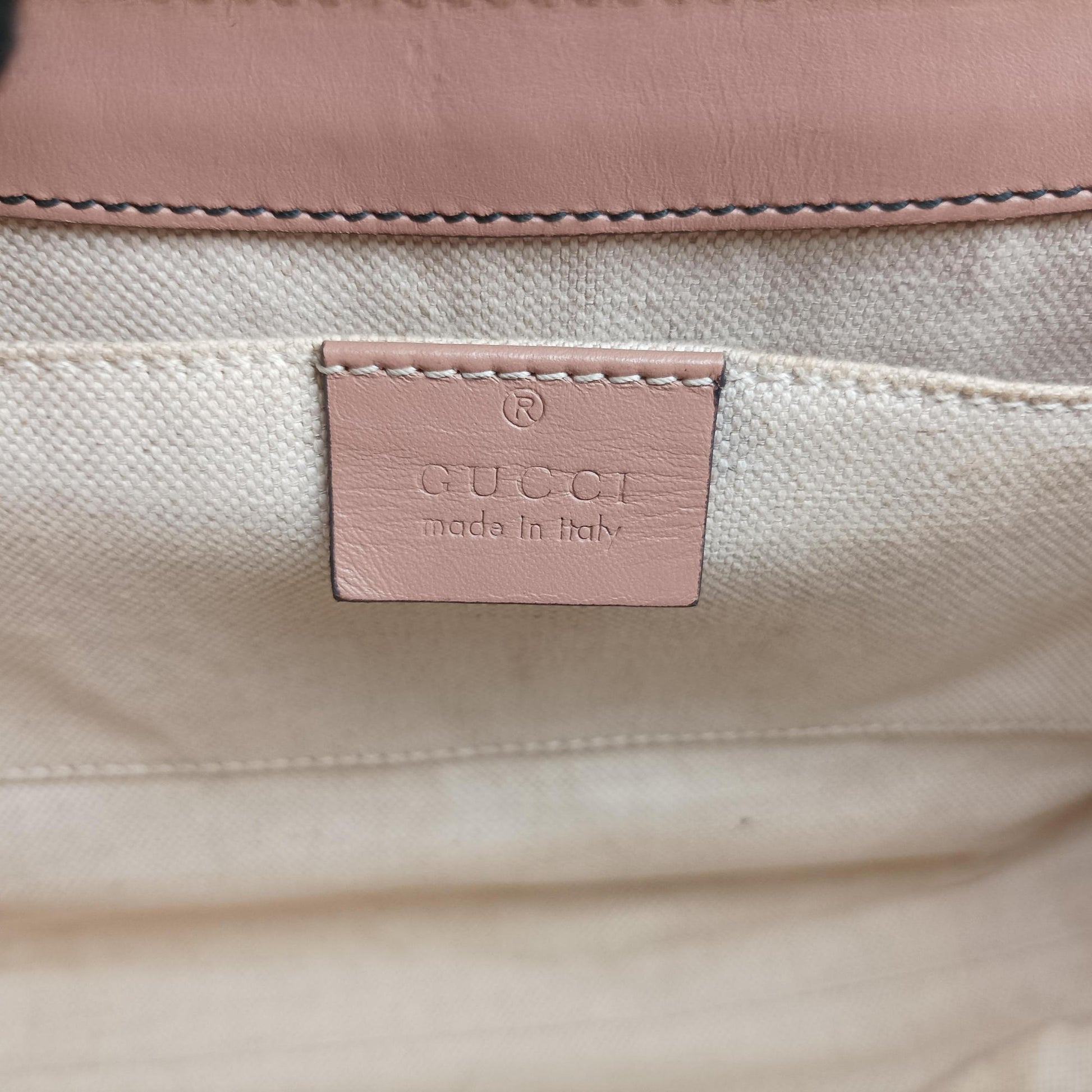 Emily Beige×pink canvas×leather 295402 D012529490エミリー ベージュ×ピンク キャンバス×レザー 295402 D012529490