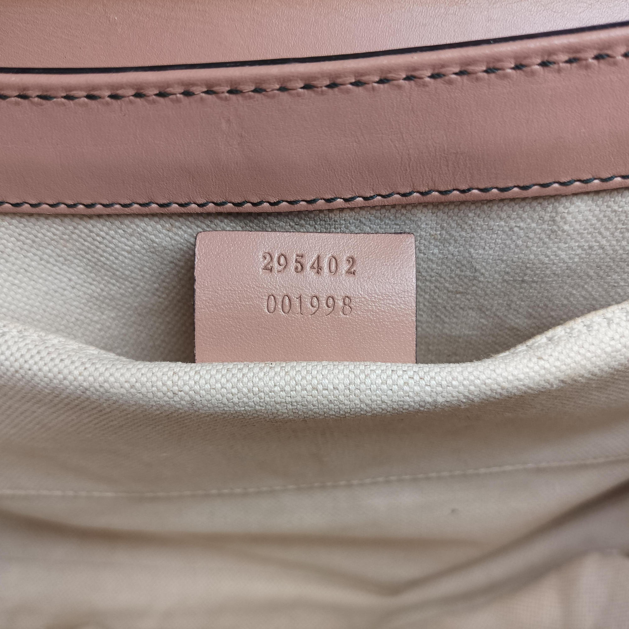 Emily Beige×pink canvas×leather 295402 D012529490エミリー ベージュ×ピンク キャンバス×レザー 295402 D012529490