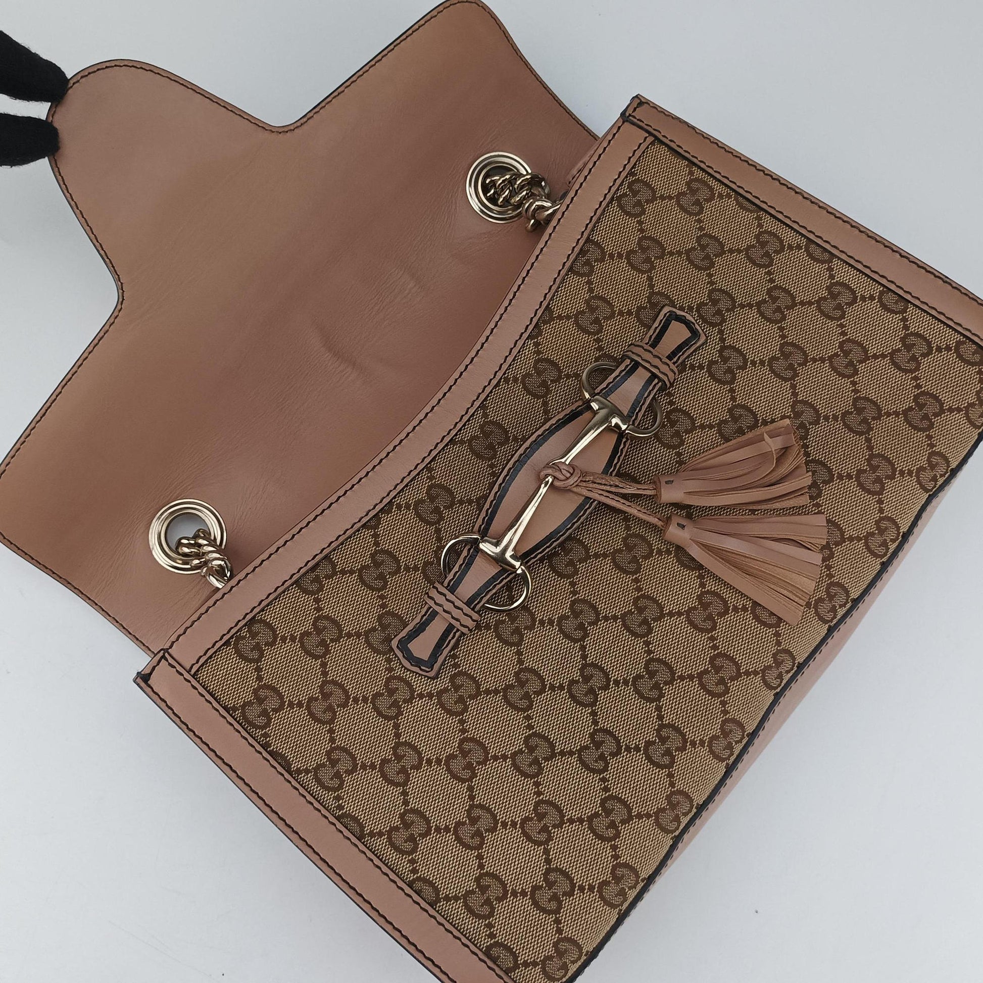 Emily Beige×pink canvas×leather 295402 D012529490エミリー ベージュ×ピンク キャンバス×レザー 295402 D012529490