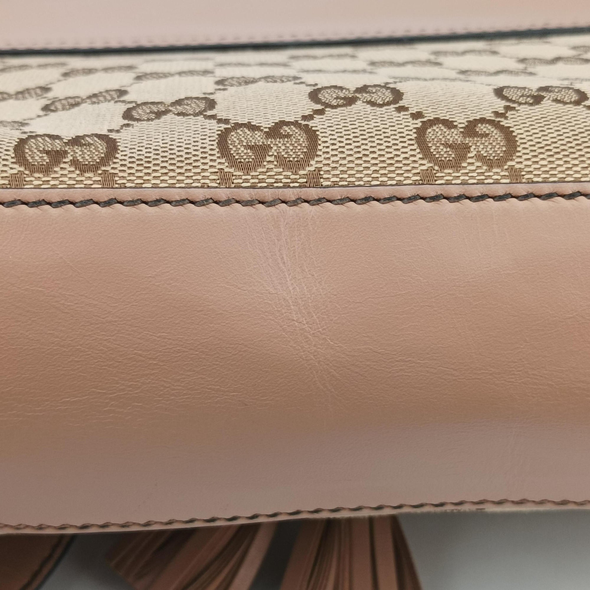Emily Beige×pink canvas×leather 295402 D012529490エミリー ベージュ×ピンク キャンバス×レザー 295402 D012529490