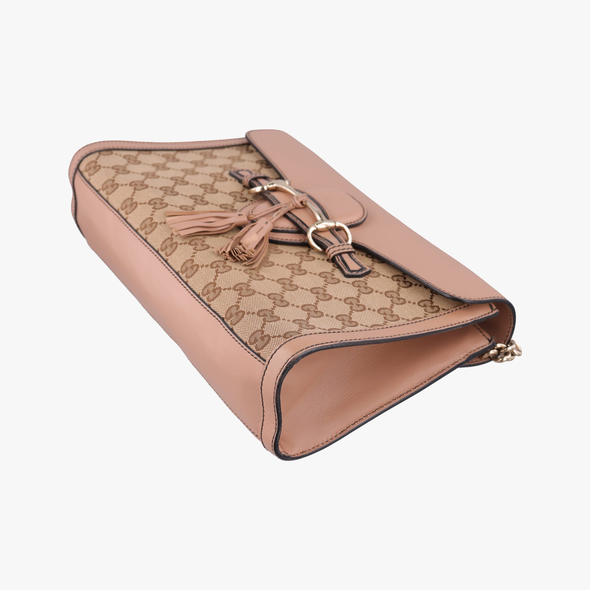 Emily Beige×pink canvas×leather 295402 D012529490エミリー ベージュ×ピンク キャンバス×レザー 295402 D012529490
