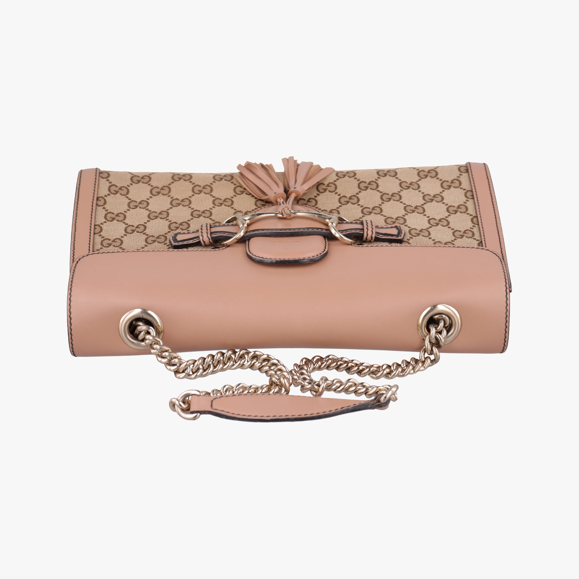 Emily Beige×pink canvas×leather 295402 D012529490エミリー ベージュ×ピンク キャンバス×レザー 295402 D012529490