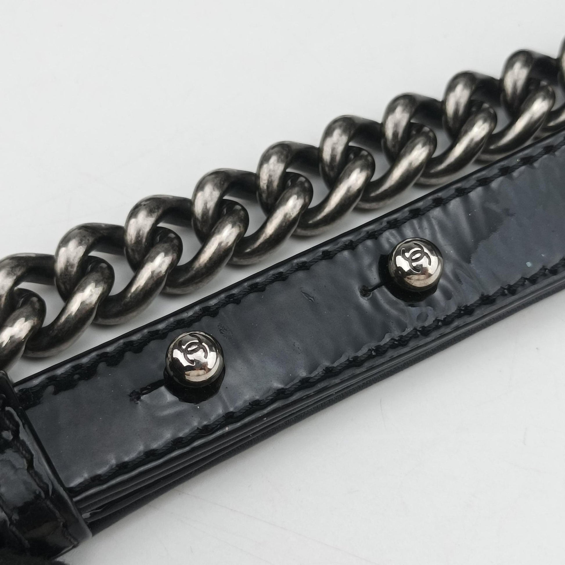 BOY CHANEL Black Patent leather A67946 18501152ボーイシャネル ブラック パテント A67946 18501152