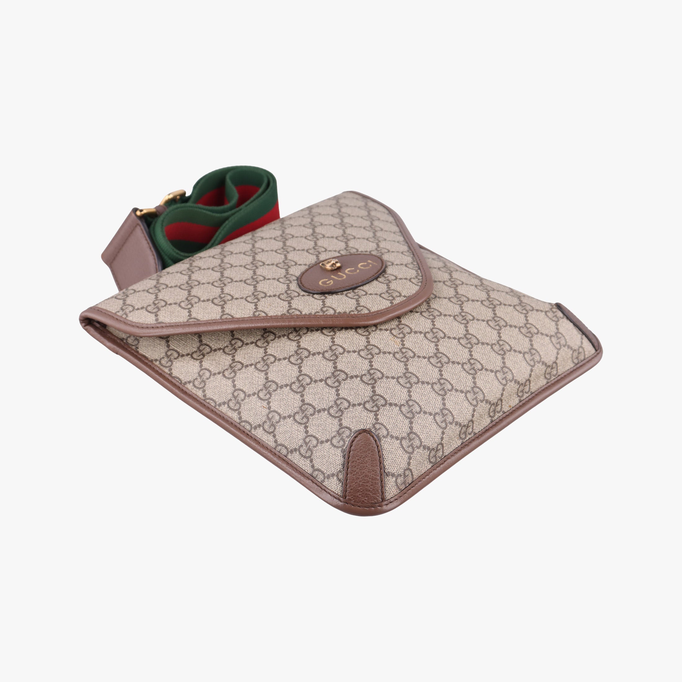 Neo Vintage GG Medium Messenger Beige×red×green PVC coated canvas×Leather 598604 B033618209ネオヴィンテージ GG ミディアム メッセンジャー ベージュ×レッド×グリーン PVCコーティングキャンバス×レザー 598604 B033618209