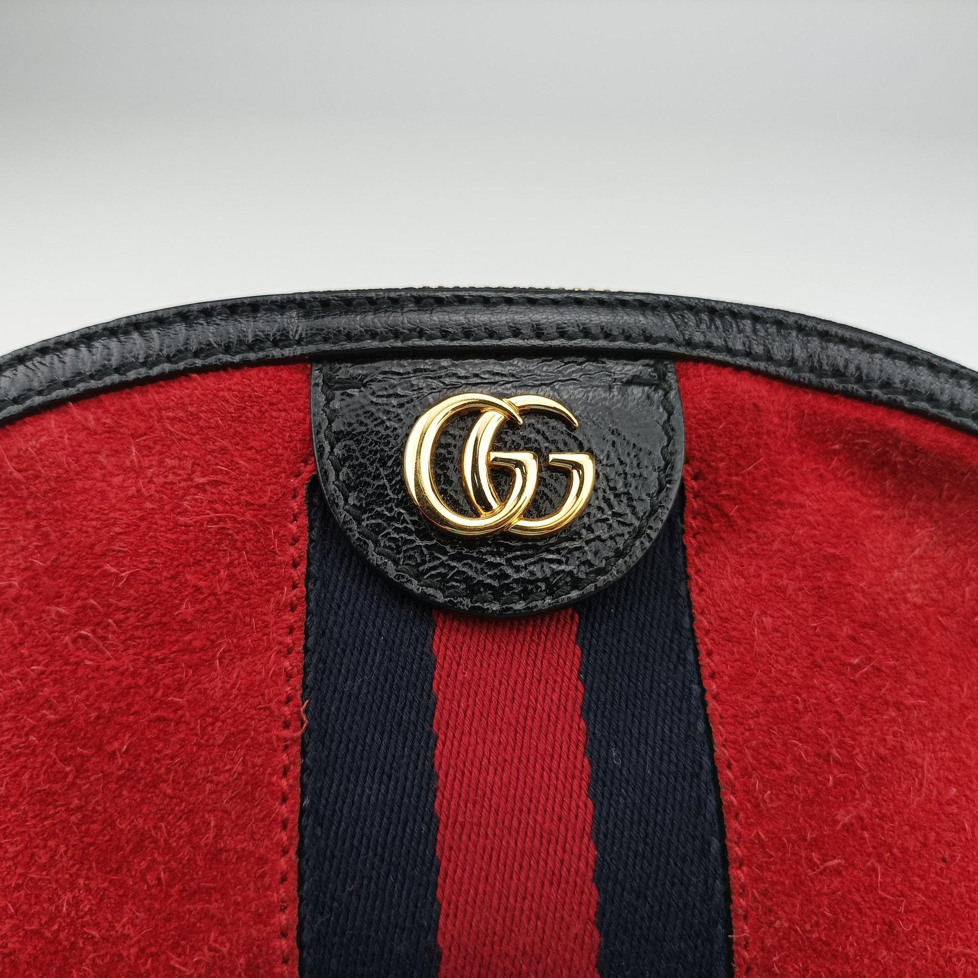 Ophidia Red×black Suede×leather 499621 H023568595オフィディア レッド×ブラック スエード×レザー 499621 H023568595