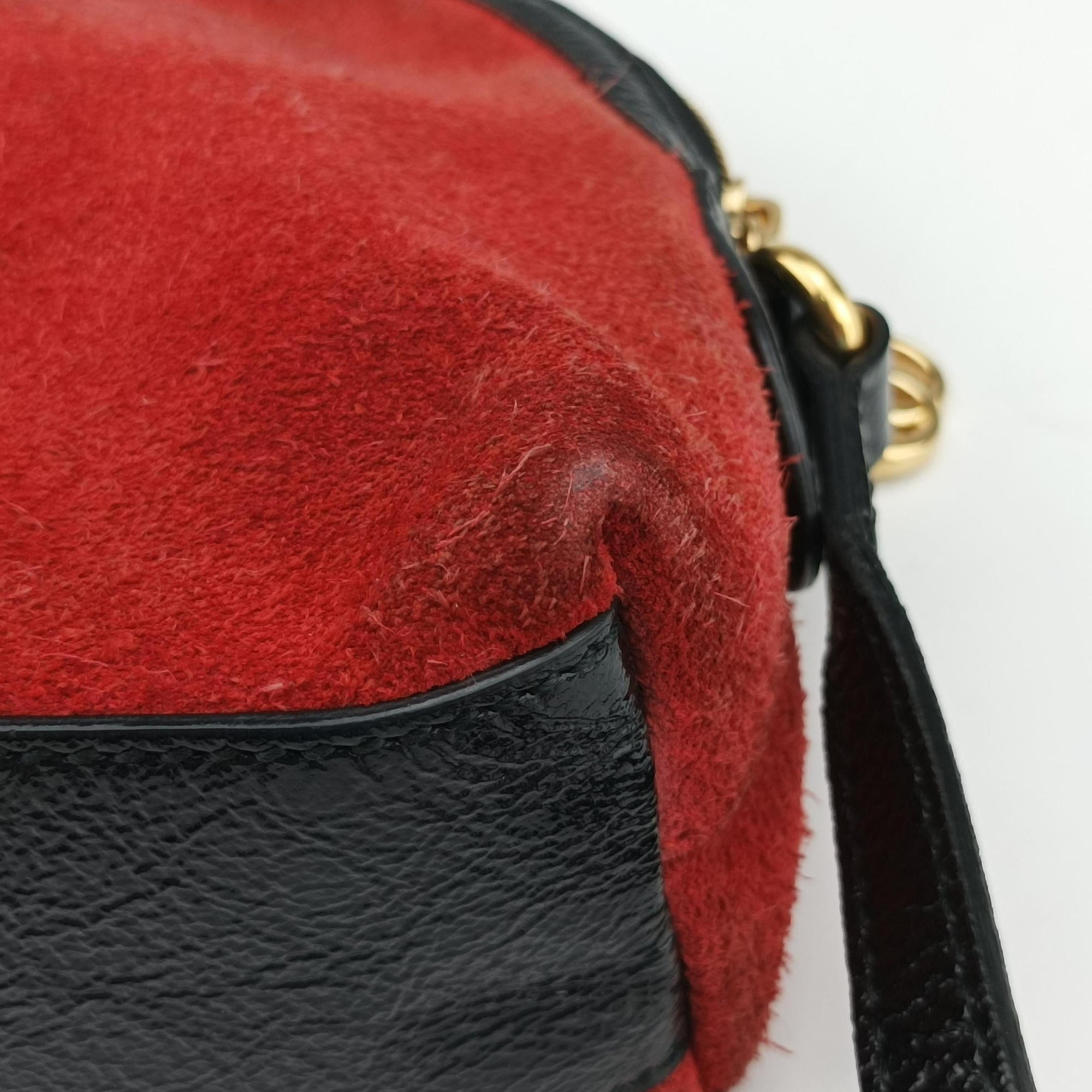 Ophidia Red×black Suede×leather 499621 H023568595オフィディア レッド×ブラック スエード×レザー 499621 H023568595